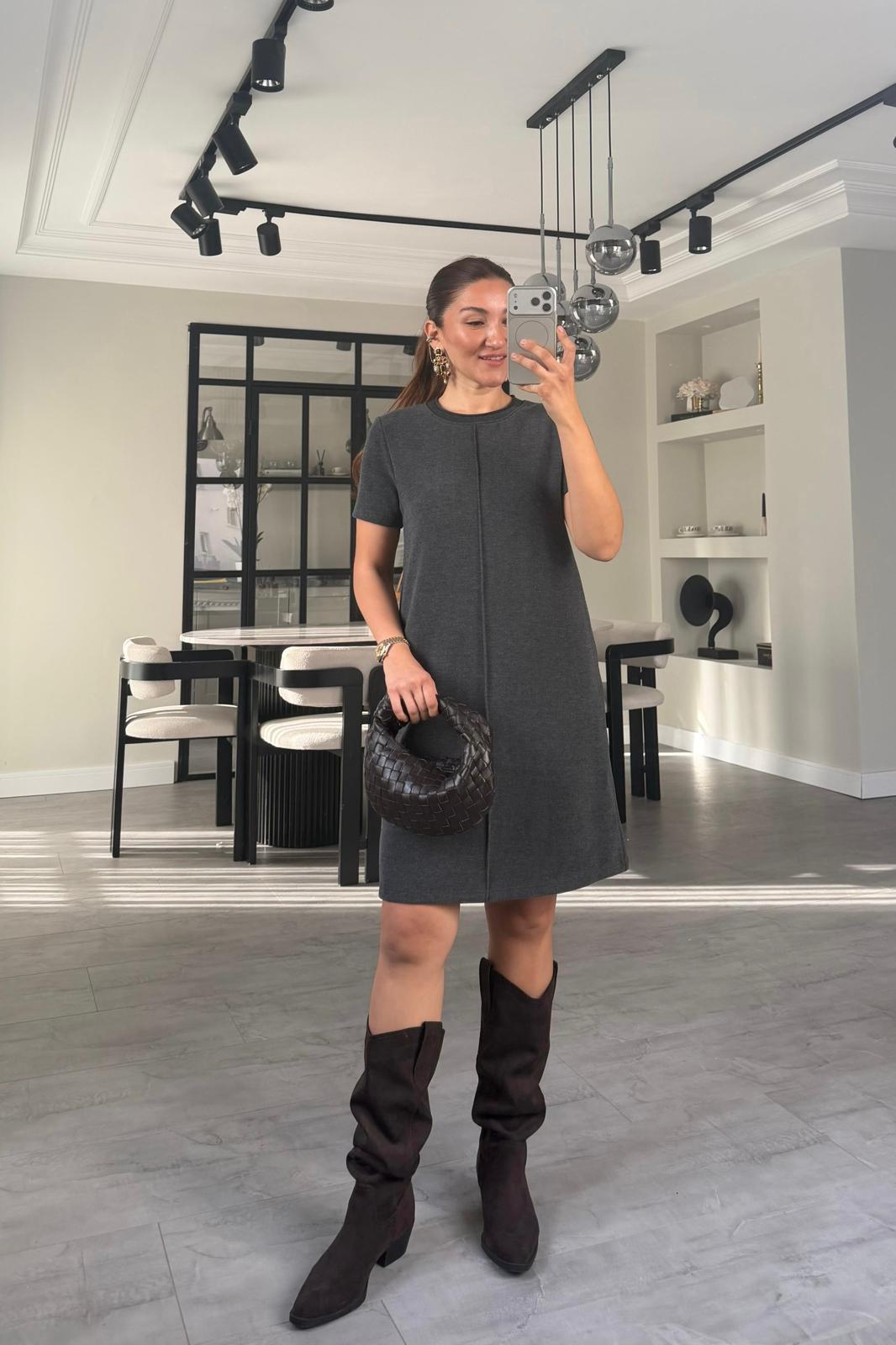 ÇİMA DİKİŞLİ BASIC ELBİSE/6007