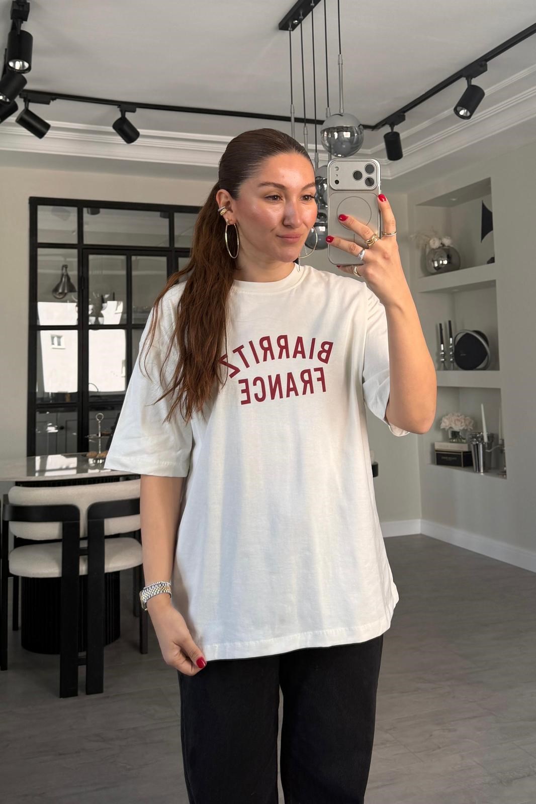 BİARRITZ FRANCE BASKILI T-SHİRT