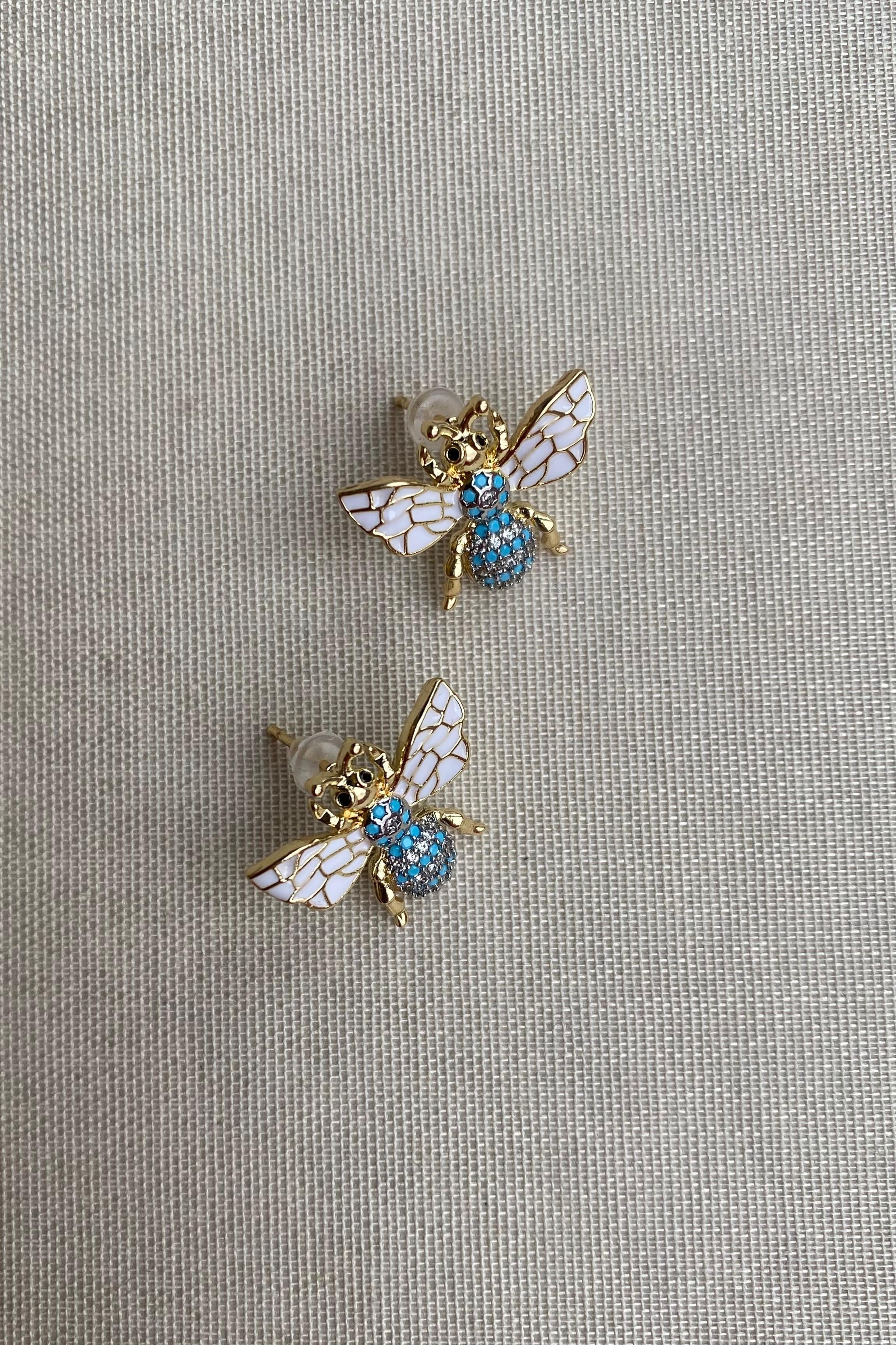 MAVİ TAŞLI ARI KÜPE