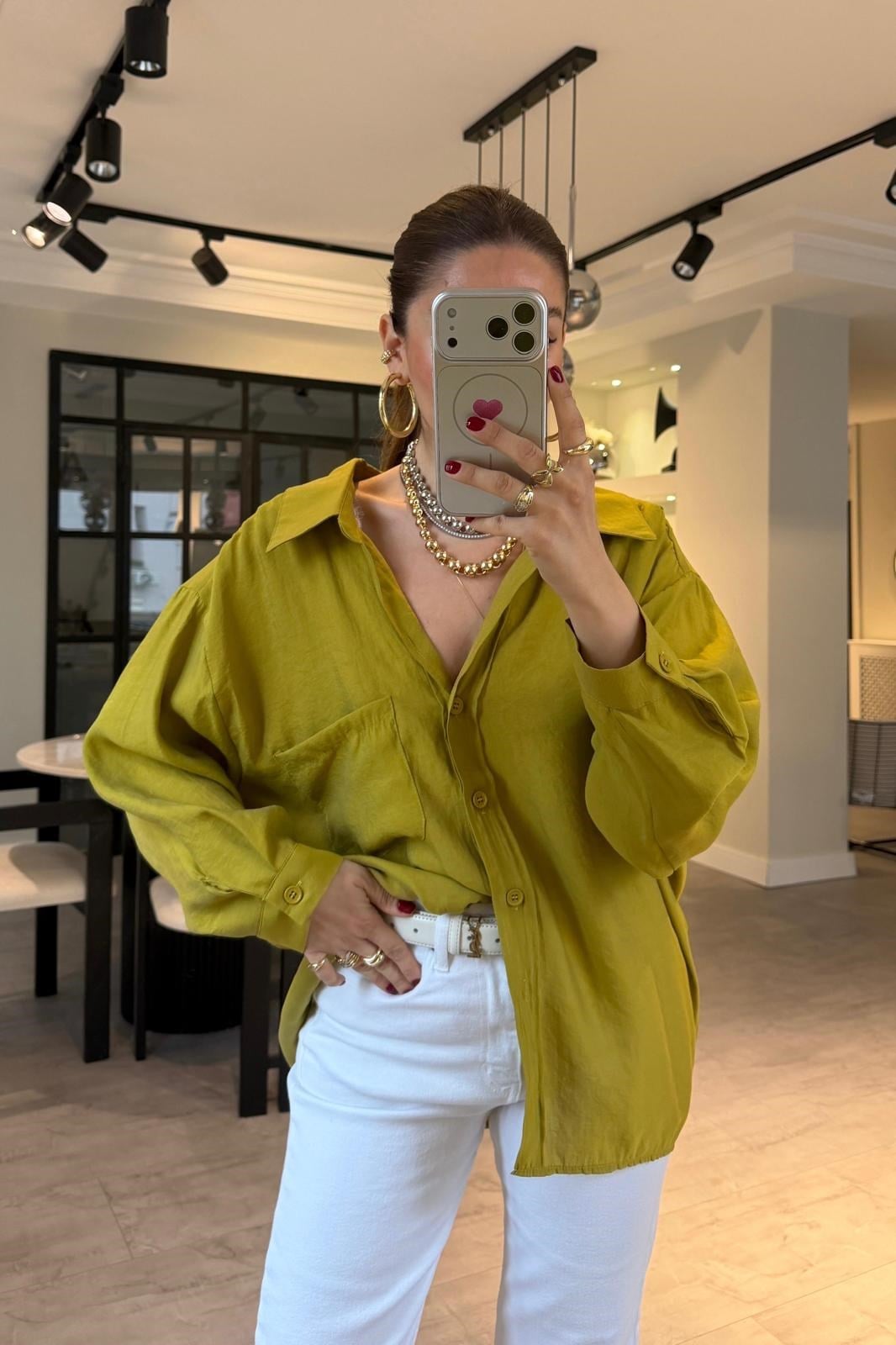 OMUZU DÜŞÜK OVERSIZE GÖMLEK/4612