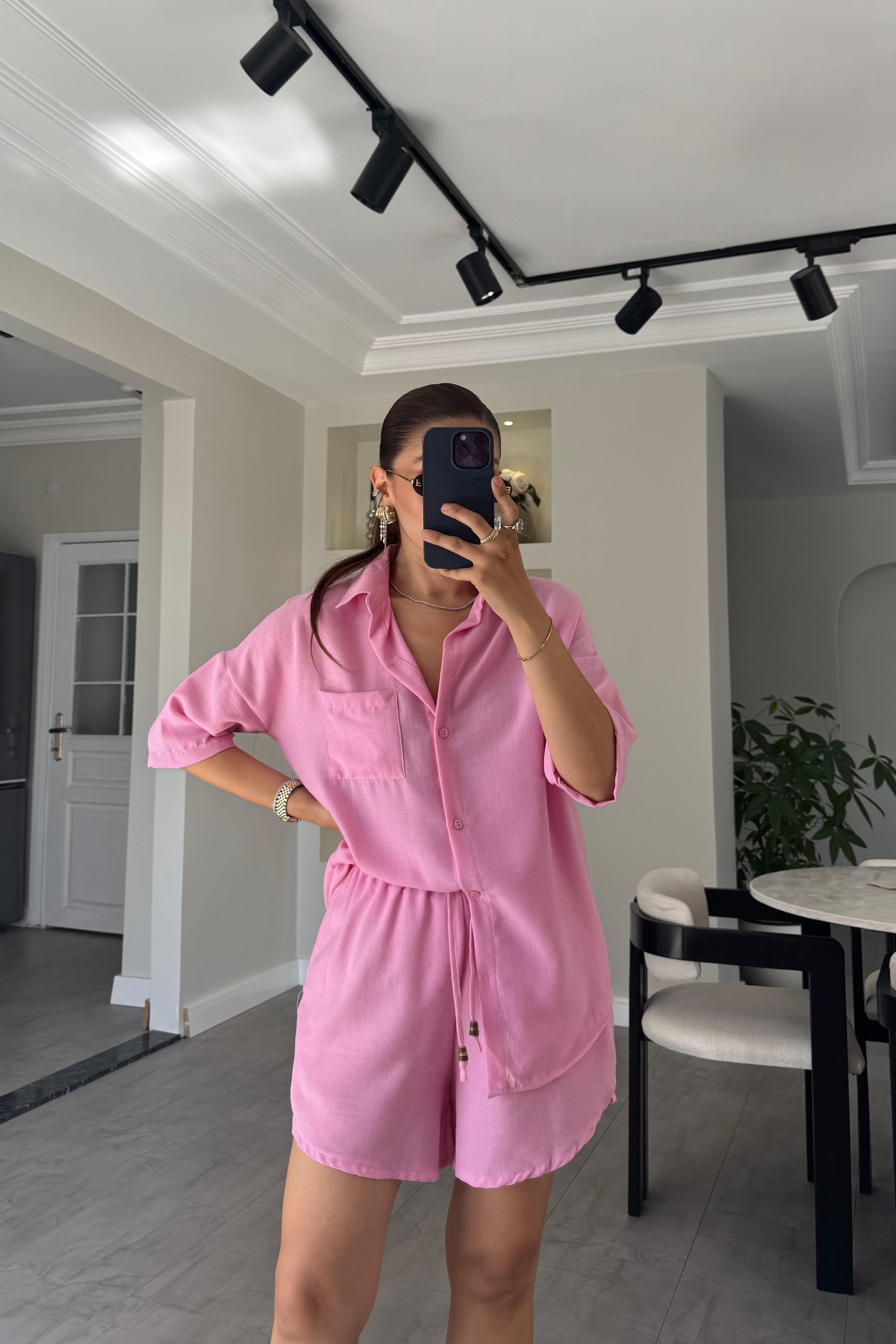 MÜSLİN KISA KOL ŞORTLU TAKIM/001