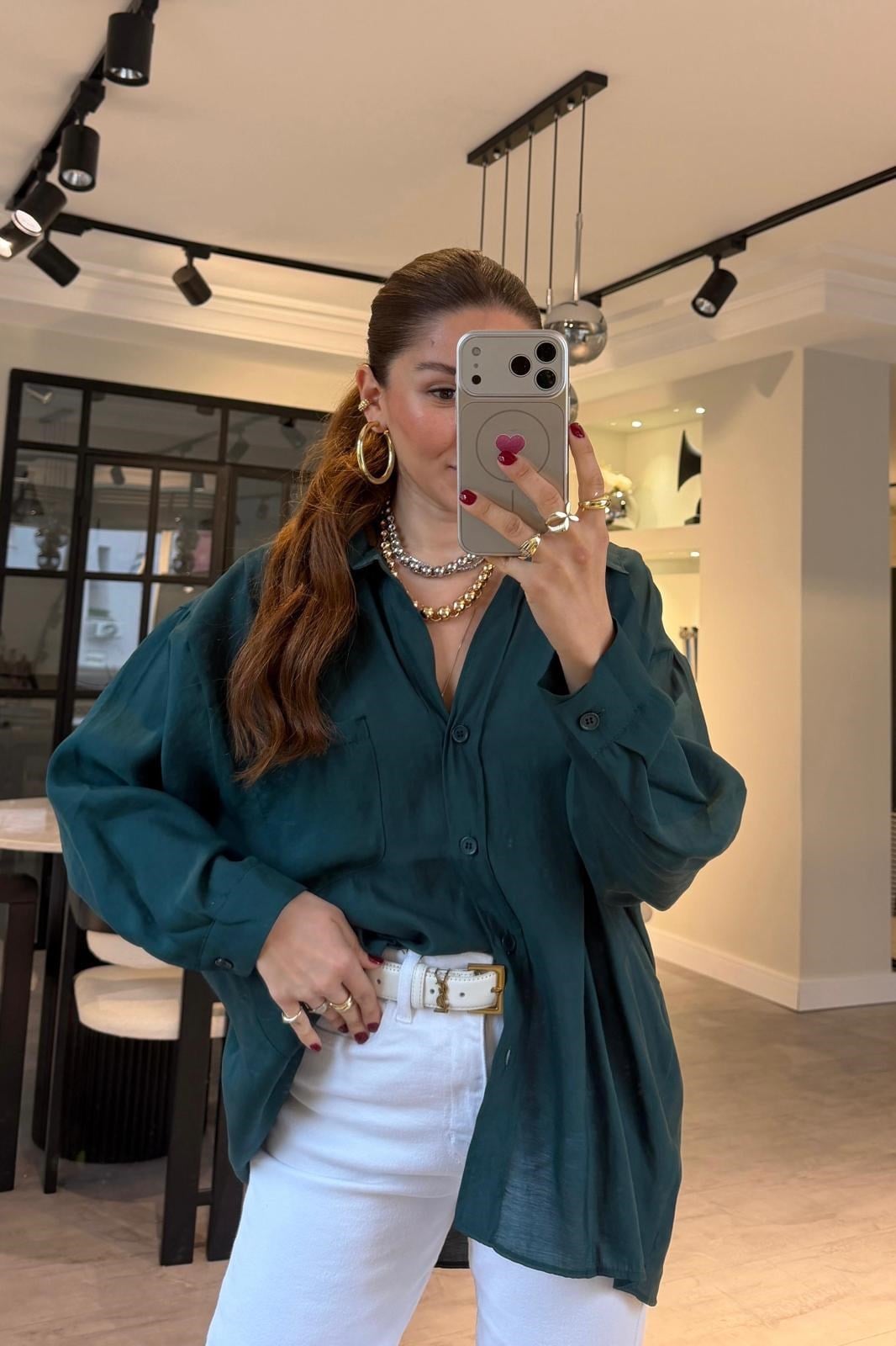 OMUZU DÜŞÜK OVERSIZE GÖMLEK/4612