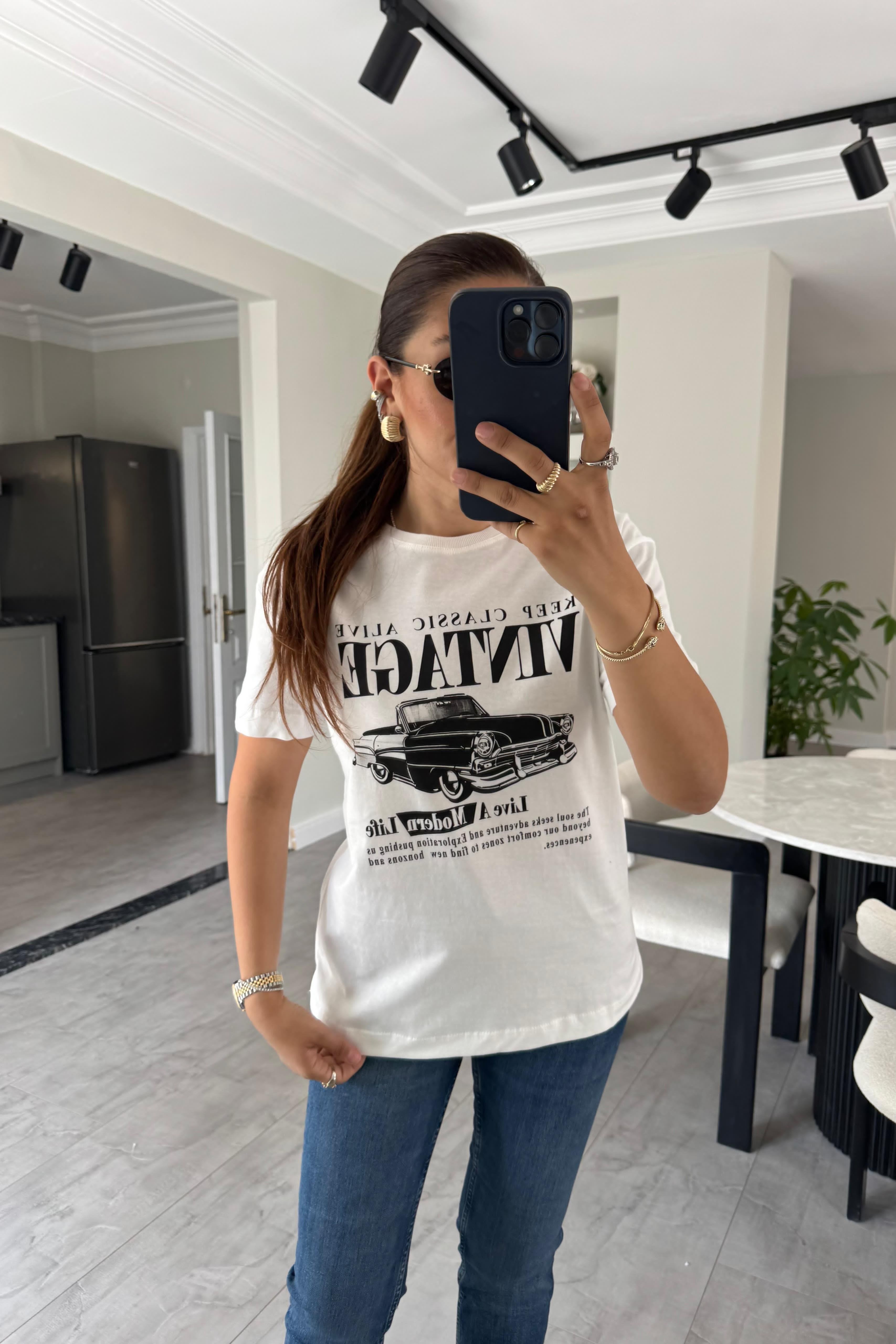 VİNTAGE YAZILI T-SHİRT