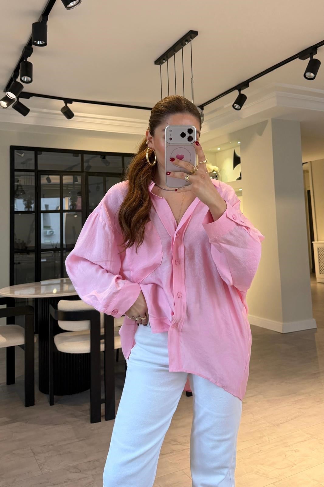 OMUZU DÜŞÜK OVERSIZE GÖMLEK/4612