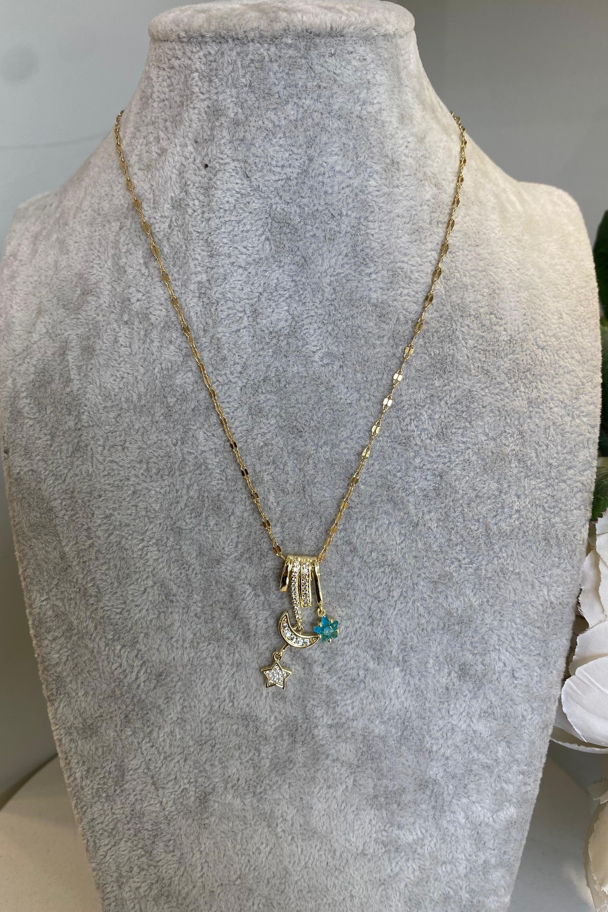 HİLAL-YILDIZ UÇLU ÇUBUK KOLYE