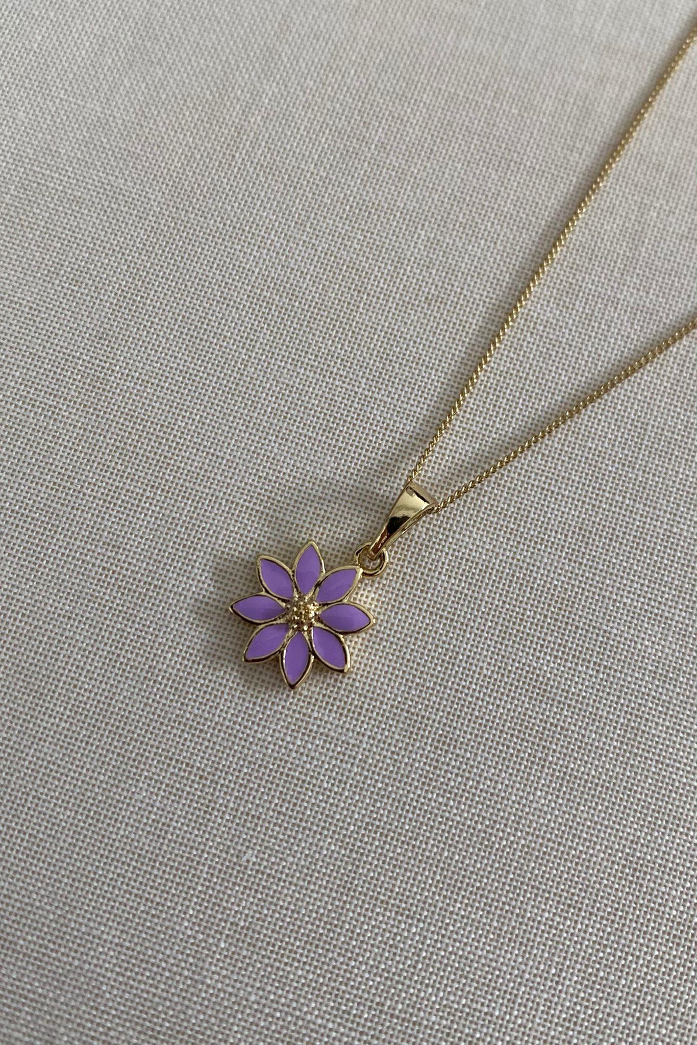 LİLA ÇİÇEK HAYALET KOLYE