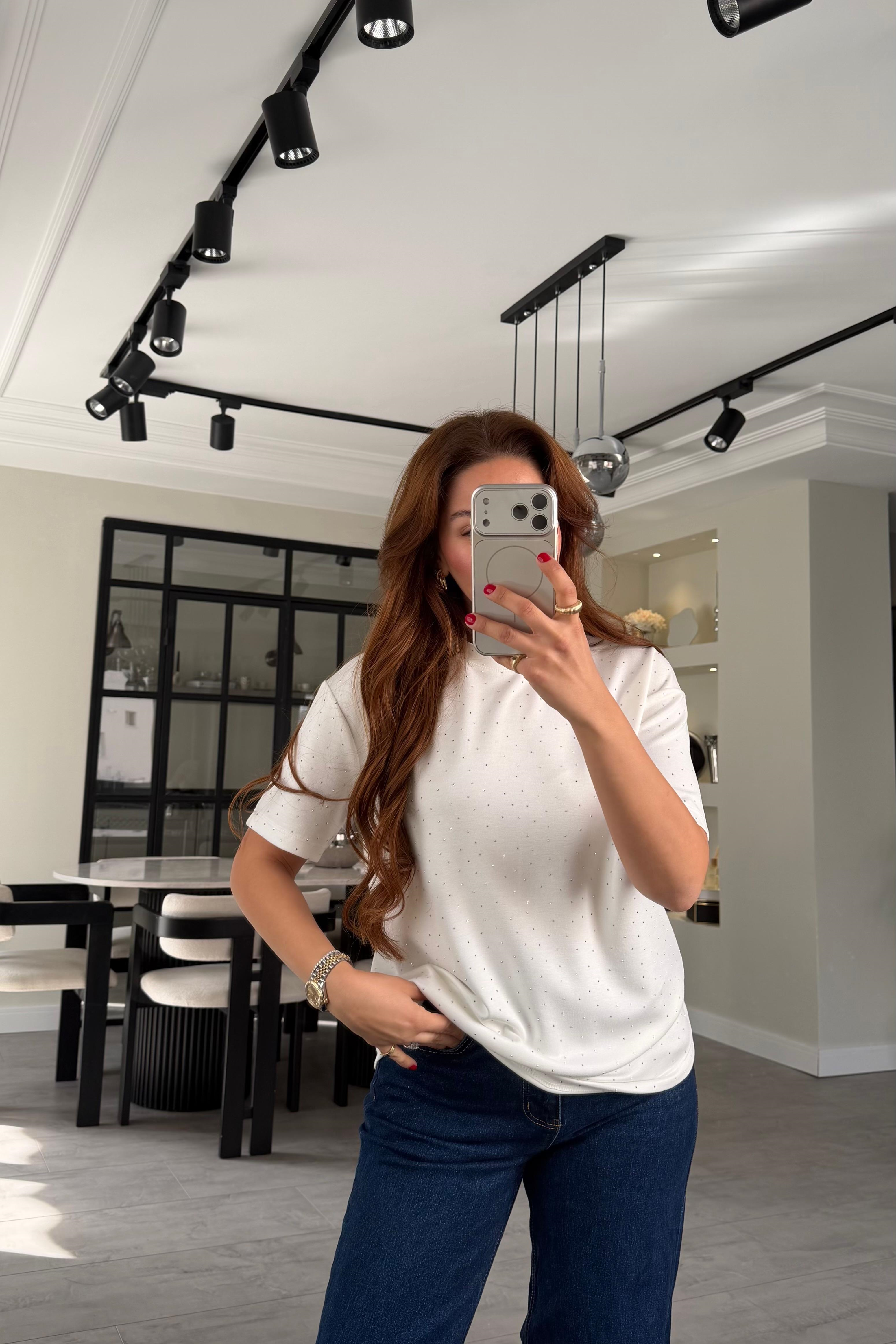 KISAKOL TAŞLI T-SHİRT/11351