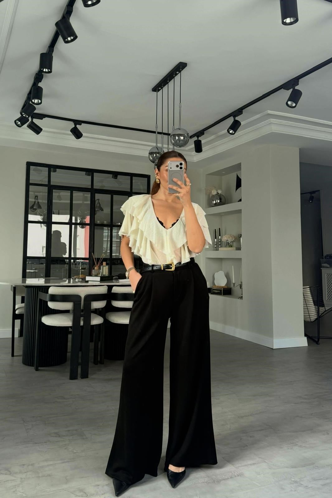 PİLELİ MODAL PALAZZO PANTOLON/11548