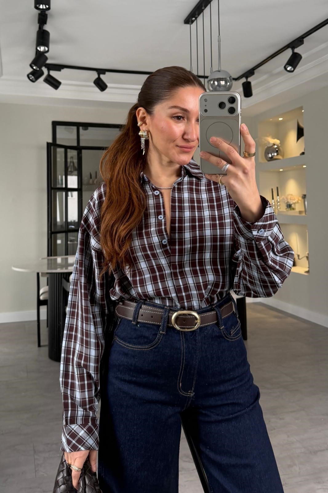 EKOSE DESENLİ GÖMLEK/8123