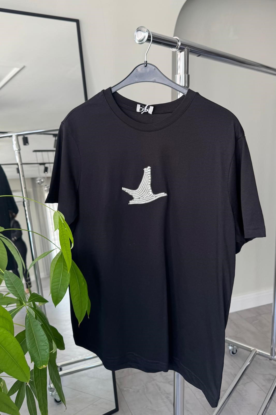 KUŞ TEK TAŞLI T-SHIRT