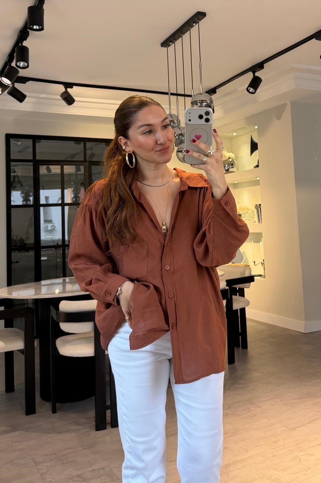 OMUZU DÜŞÜK OVERSIZE GÖMLEK/4612