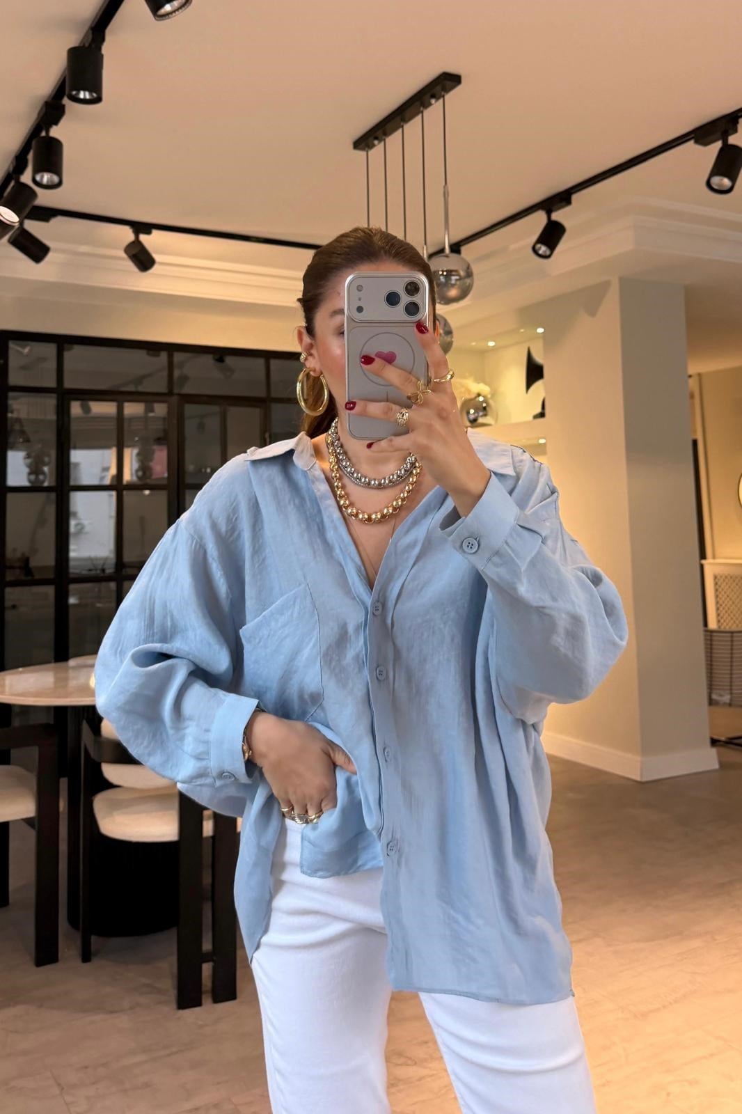 OMUZU DÜŞÜK OVERSIZE GÖMLEK/4612