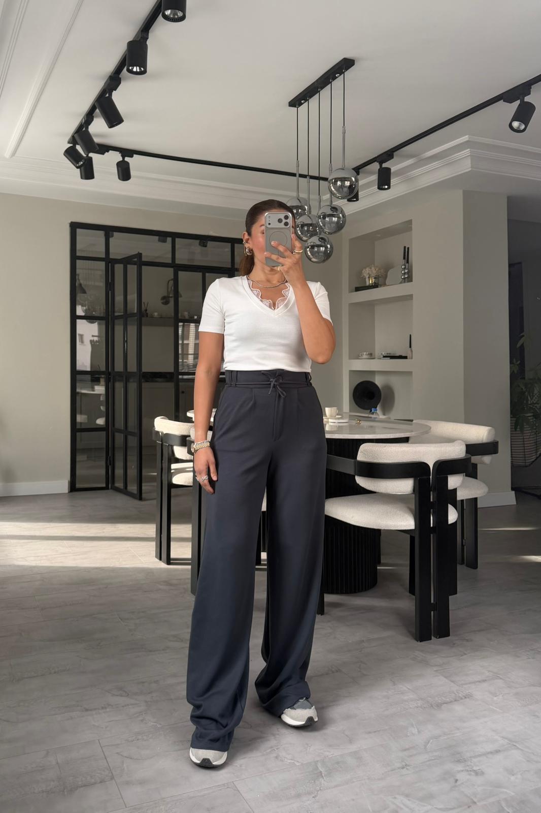 BELİ LASTİKLİ MODAL PALAZZO PANTOLON/K181