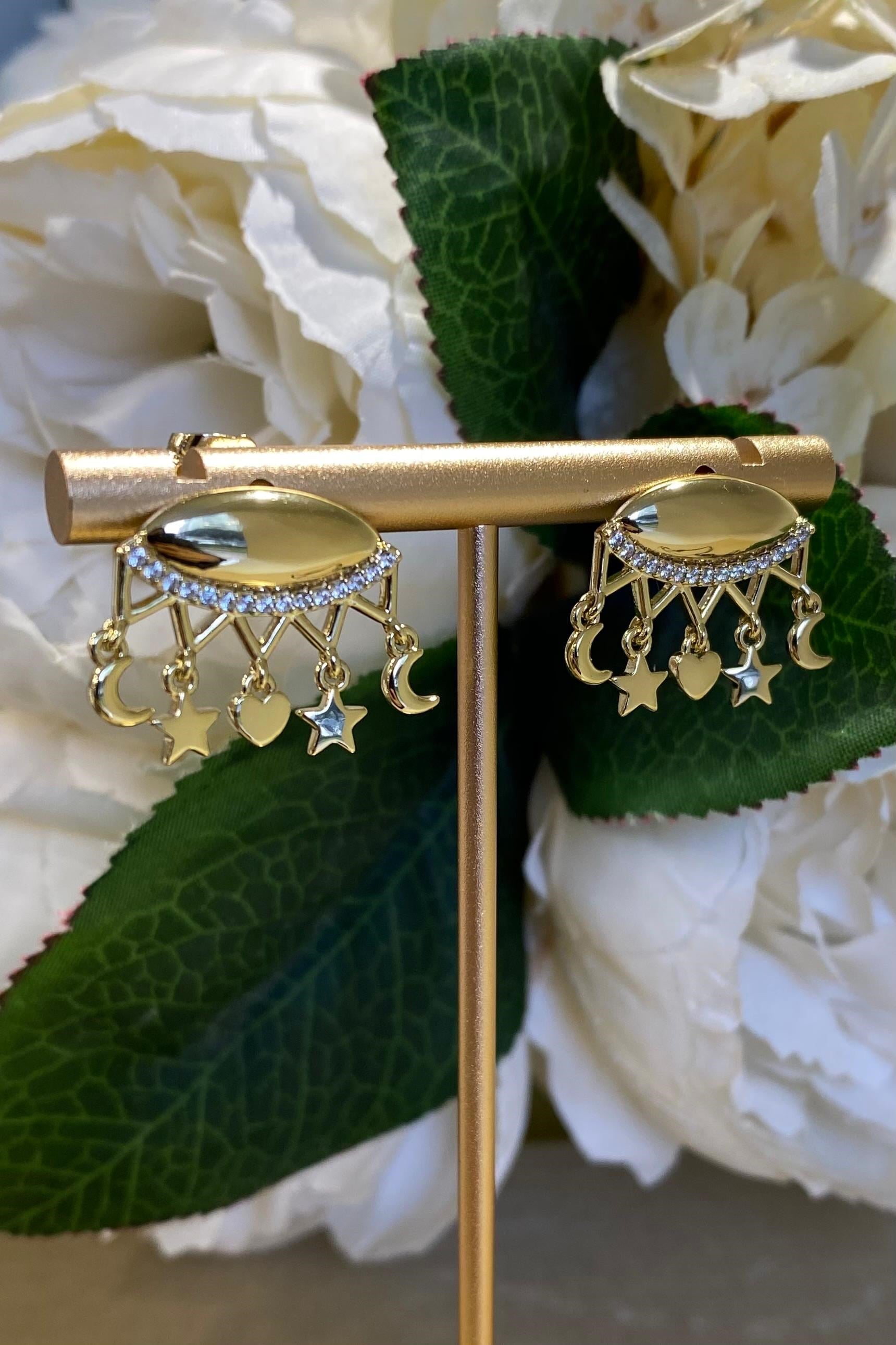 CHARMLI ZİRKON TAŞ PLAKA KÜPE