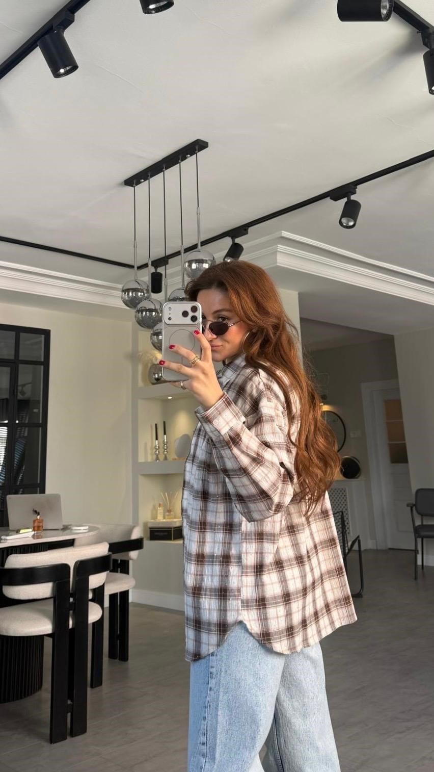 EKOSE DESENLİ TAŞLI GÖMLEK/8062