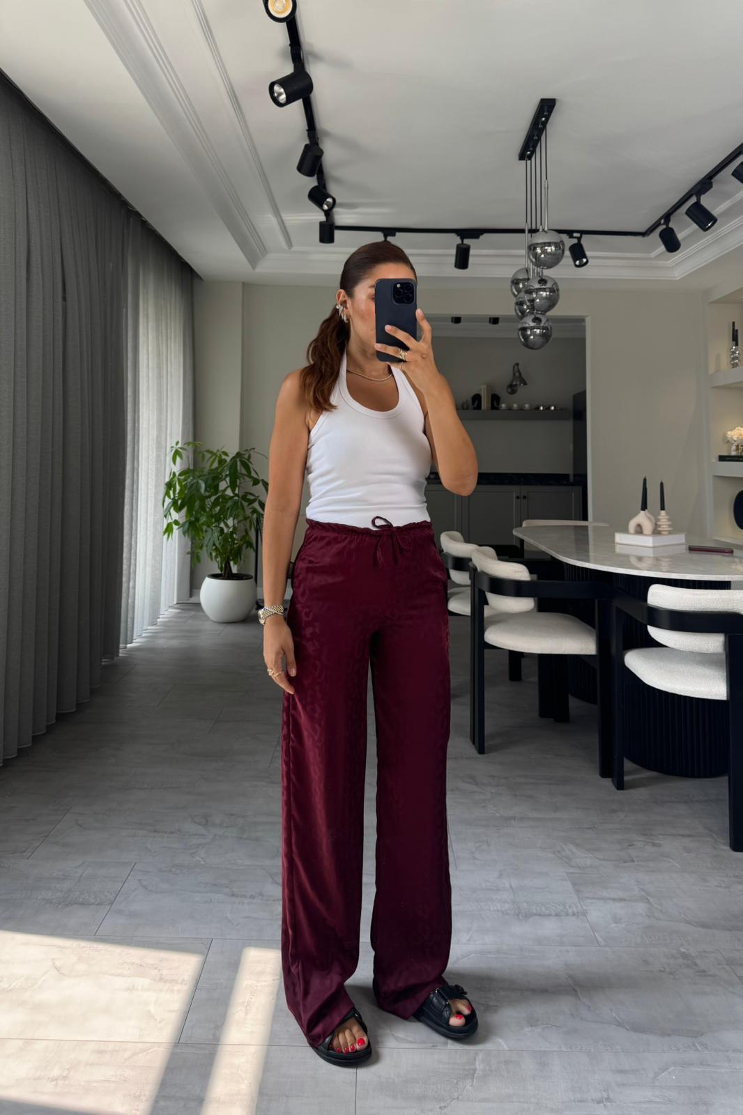 LEOPAR DESENLİ JAKARLI PANTOLON/3636