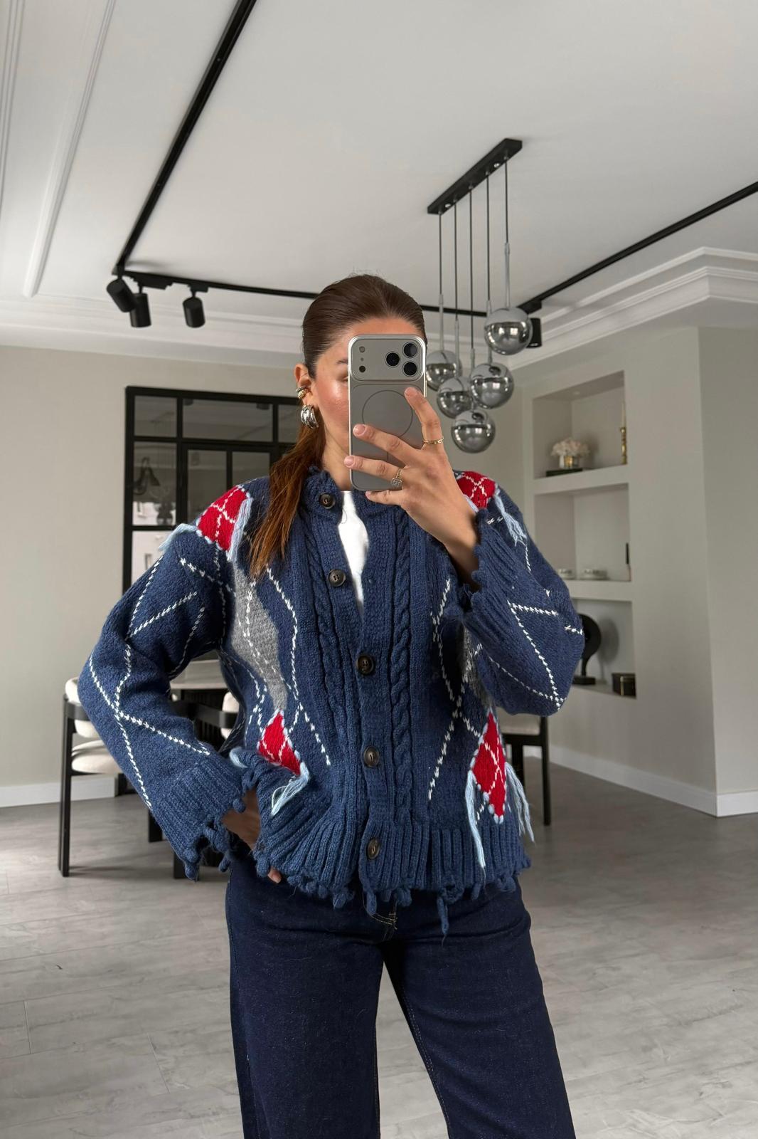 BAKLAVA DESEN SAÇAKLI HIRKA/1053