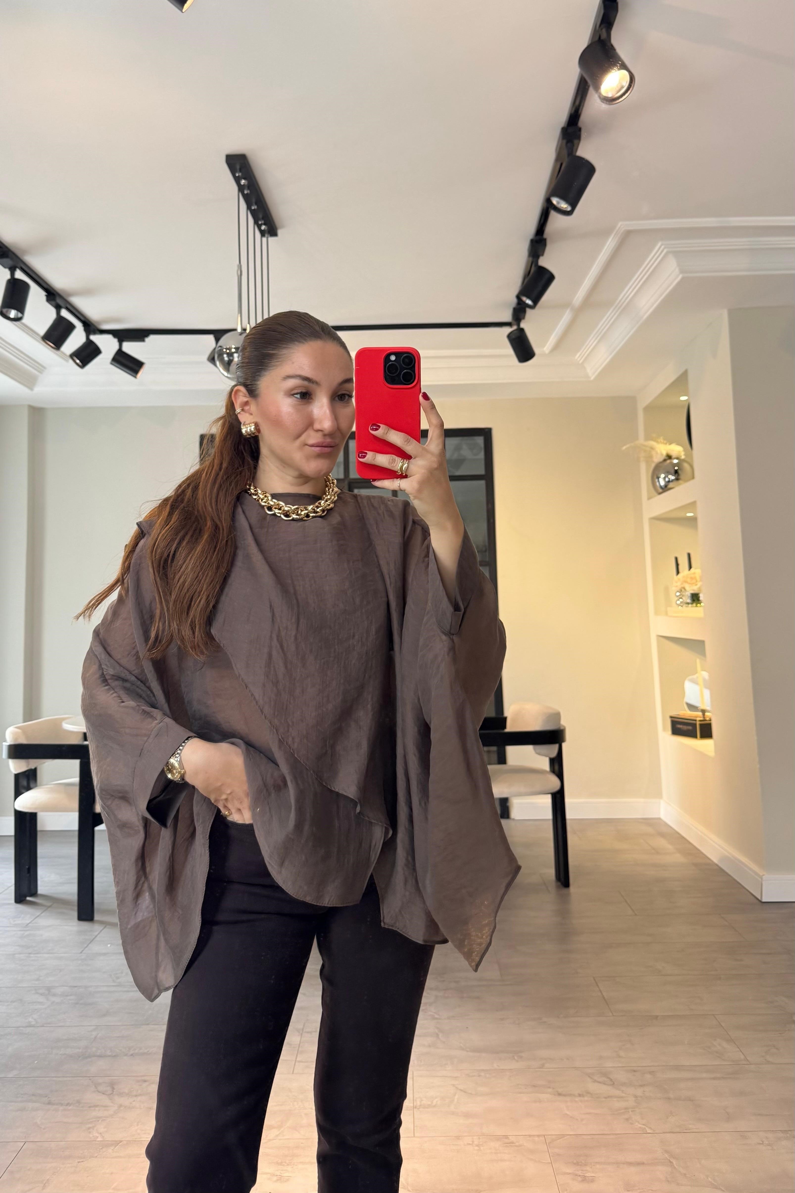 PELERİNLİ TENSEL BLUZ/5026