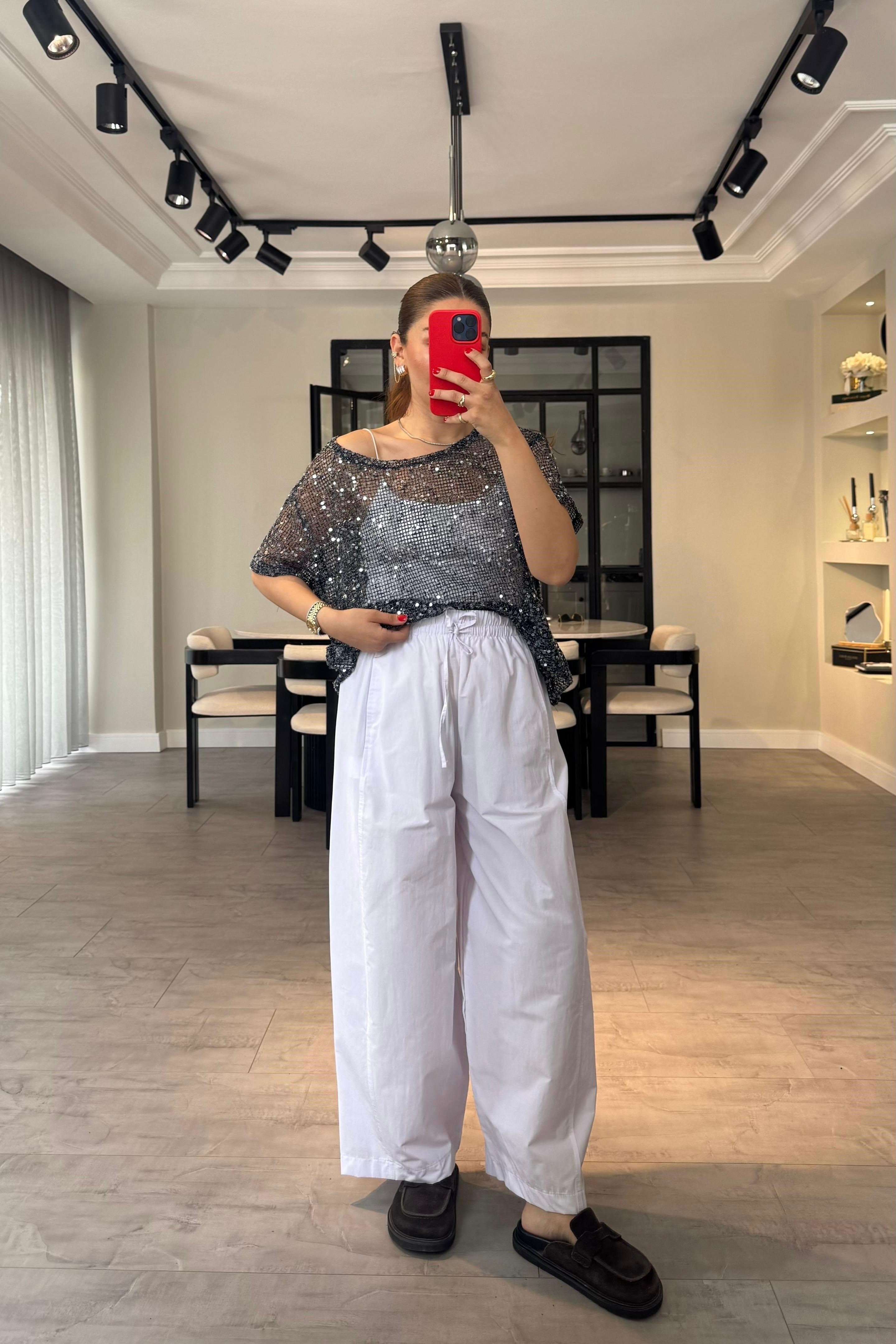 BELİ LASTİKLİ BARREL PANTOLON