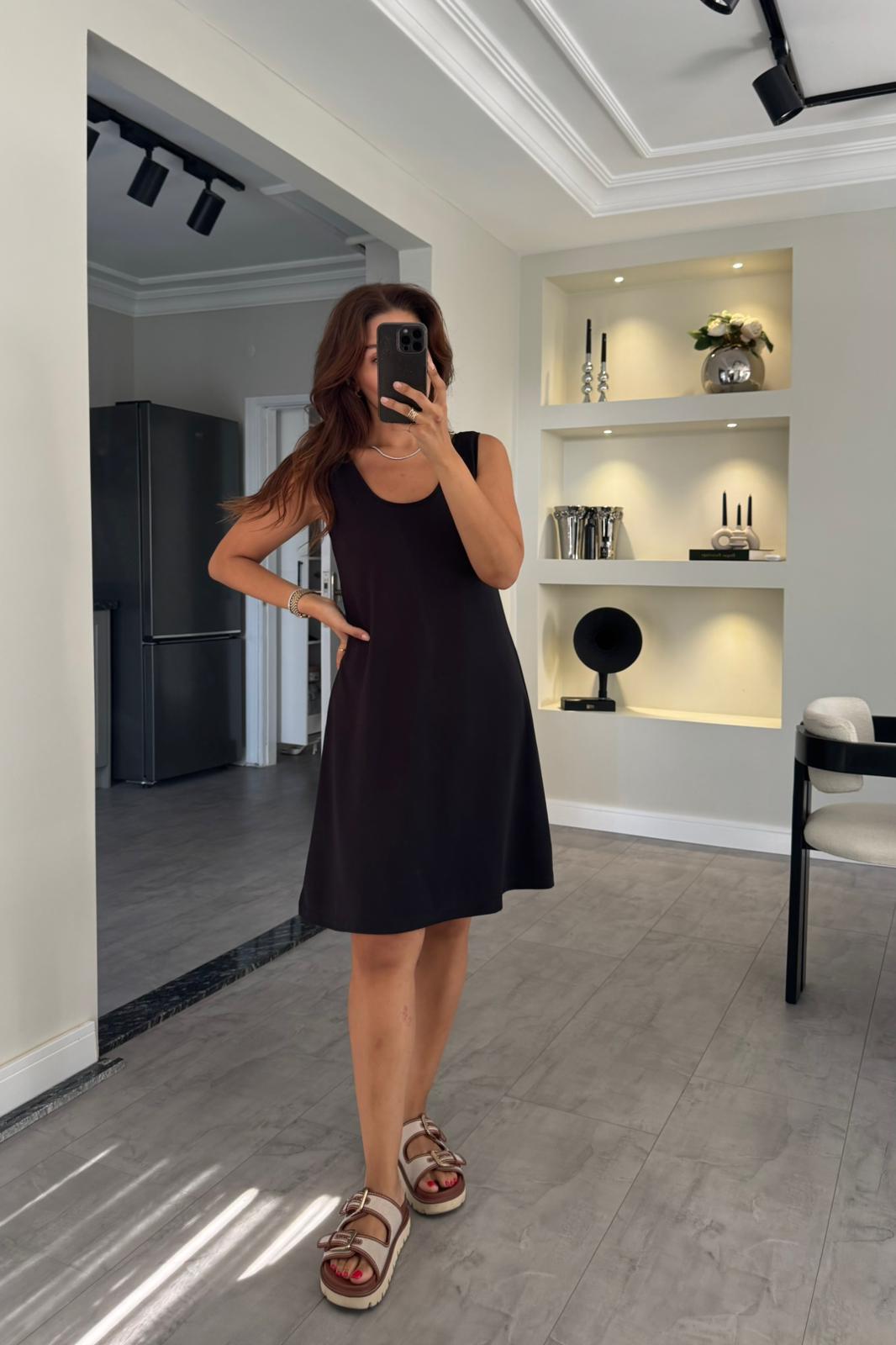 KOLSUZ PİKE MİNİ ELBİSE/4765