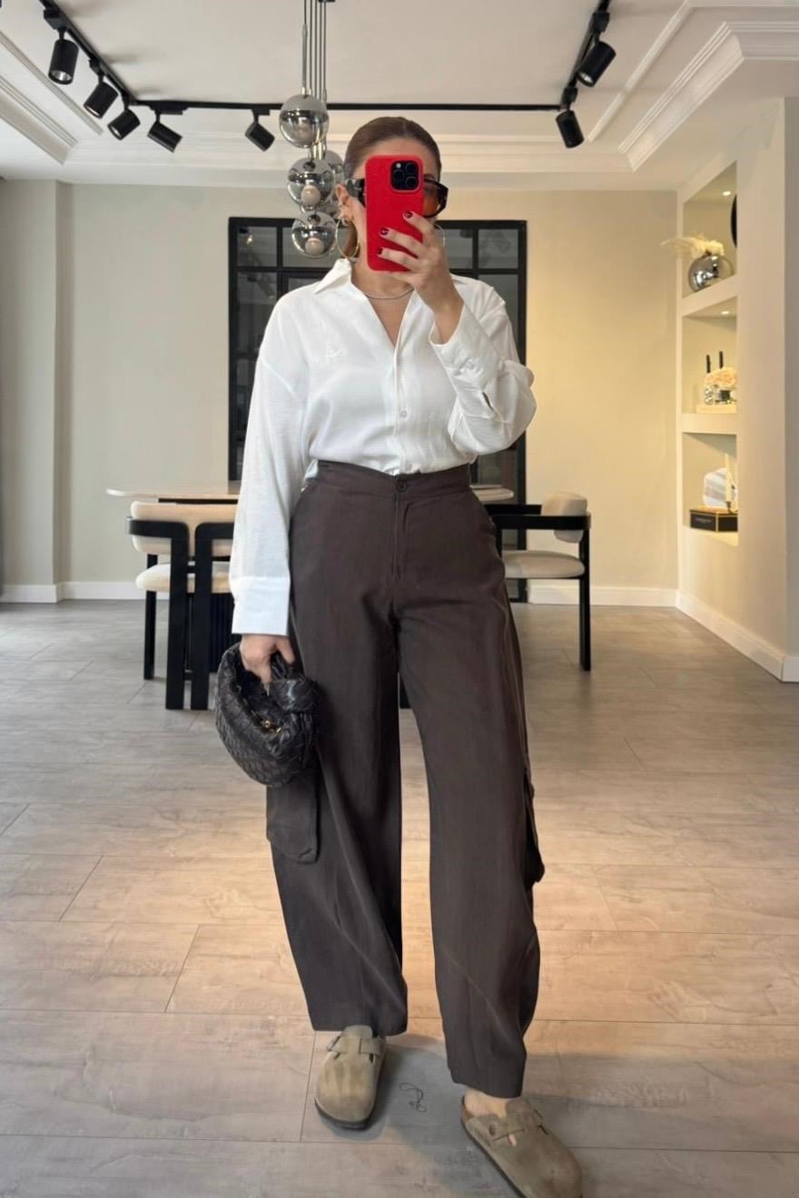 V YAKA KUŞ NAKIŞLI GÖMLEK