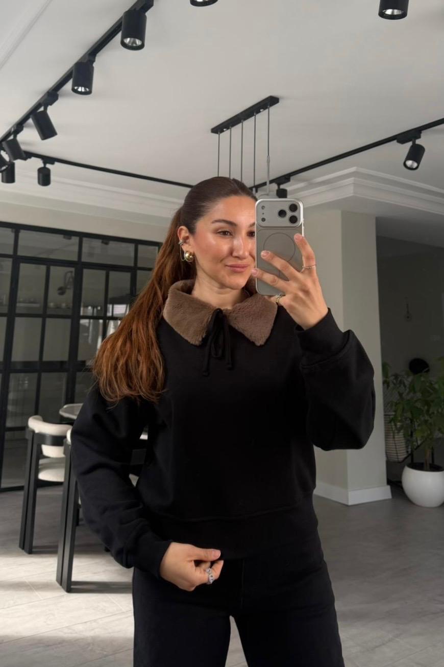 YAKASI KÜRKLÜ SWEAT KAZAK/17403