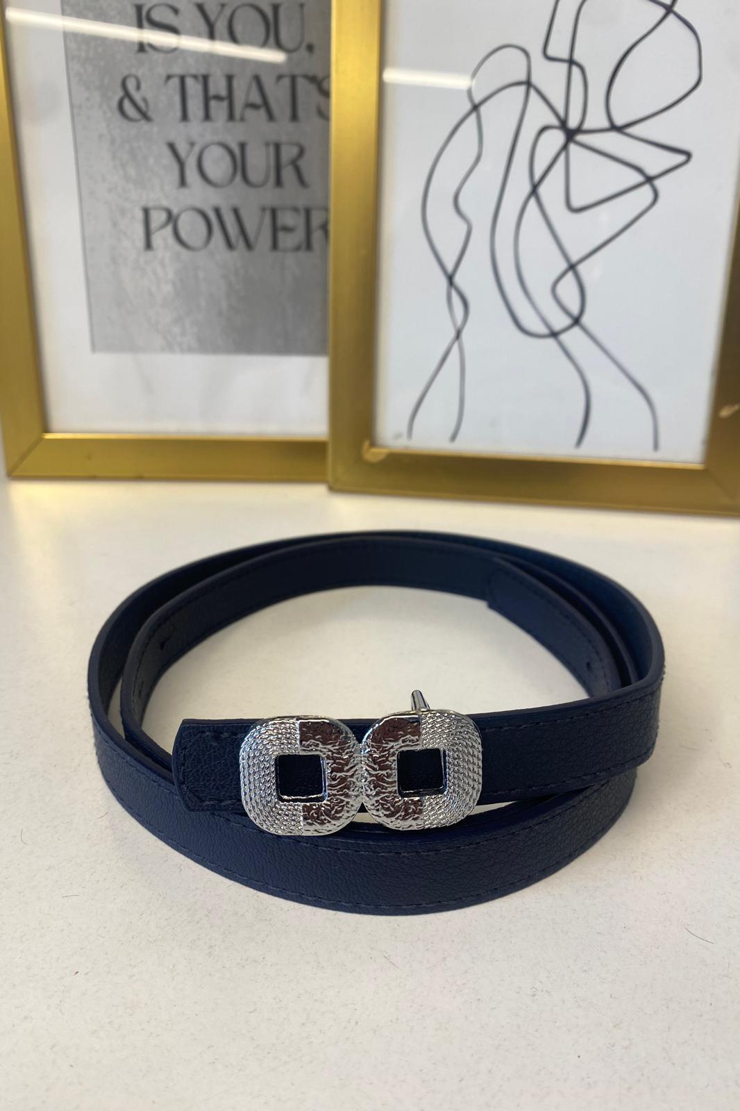 ÇİFT KARE TOKALI SİLVER KEMER