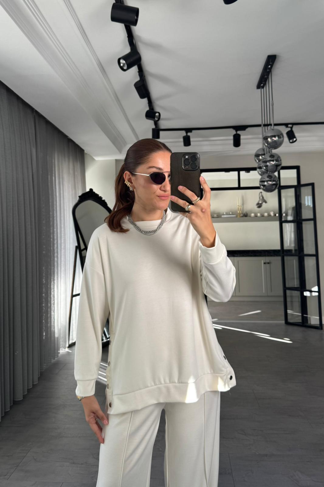 BİSİKLET YAKA ÇITÇITLI MODAL EŞOFMAN TAKIM/6989