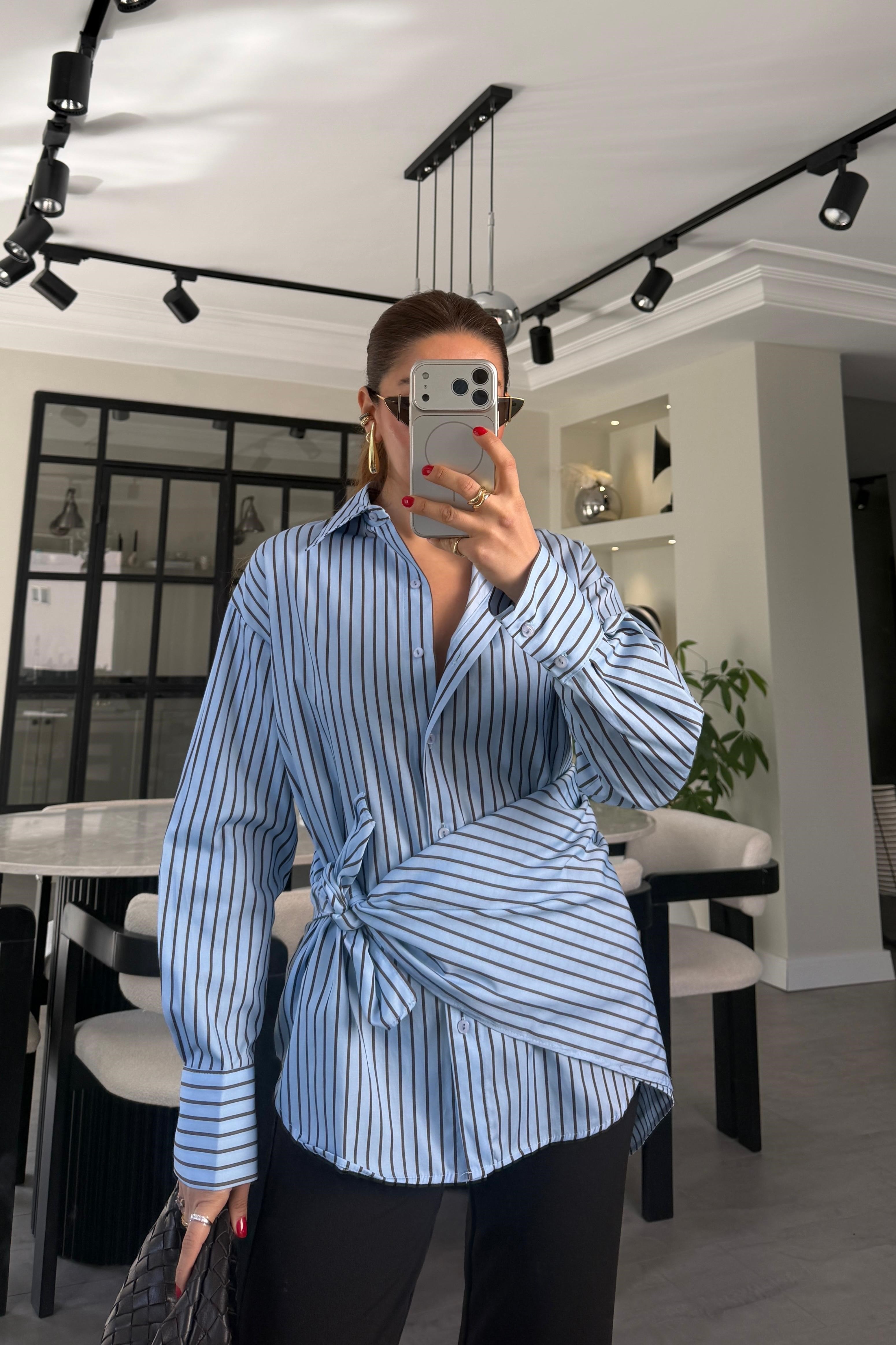 ÇİZGİLİ FUARLI GÖMLEK/1271