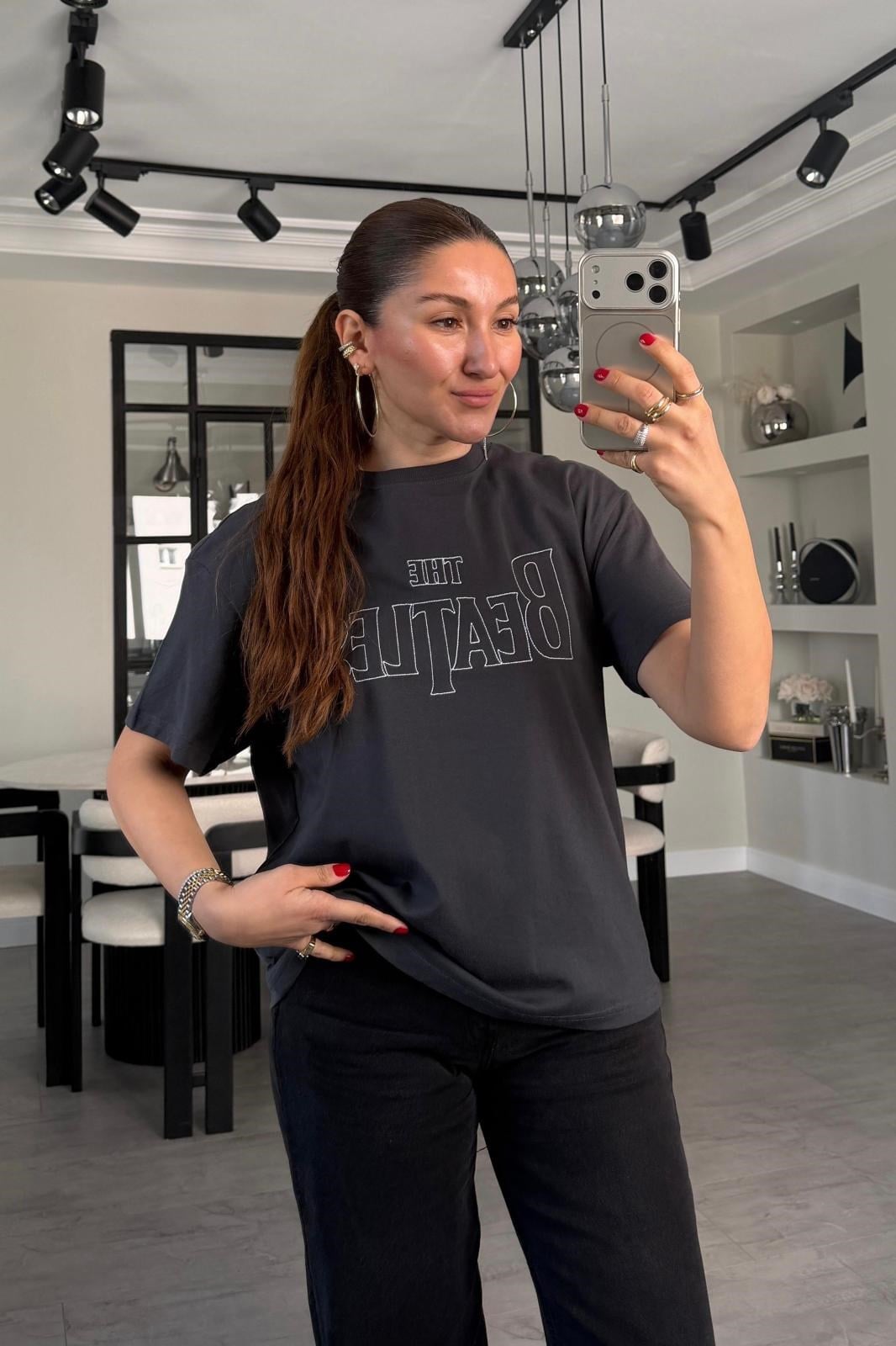 THE BEATLES YAZILI T-SHİRT