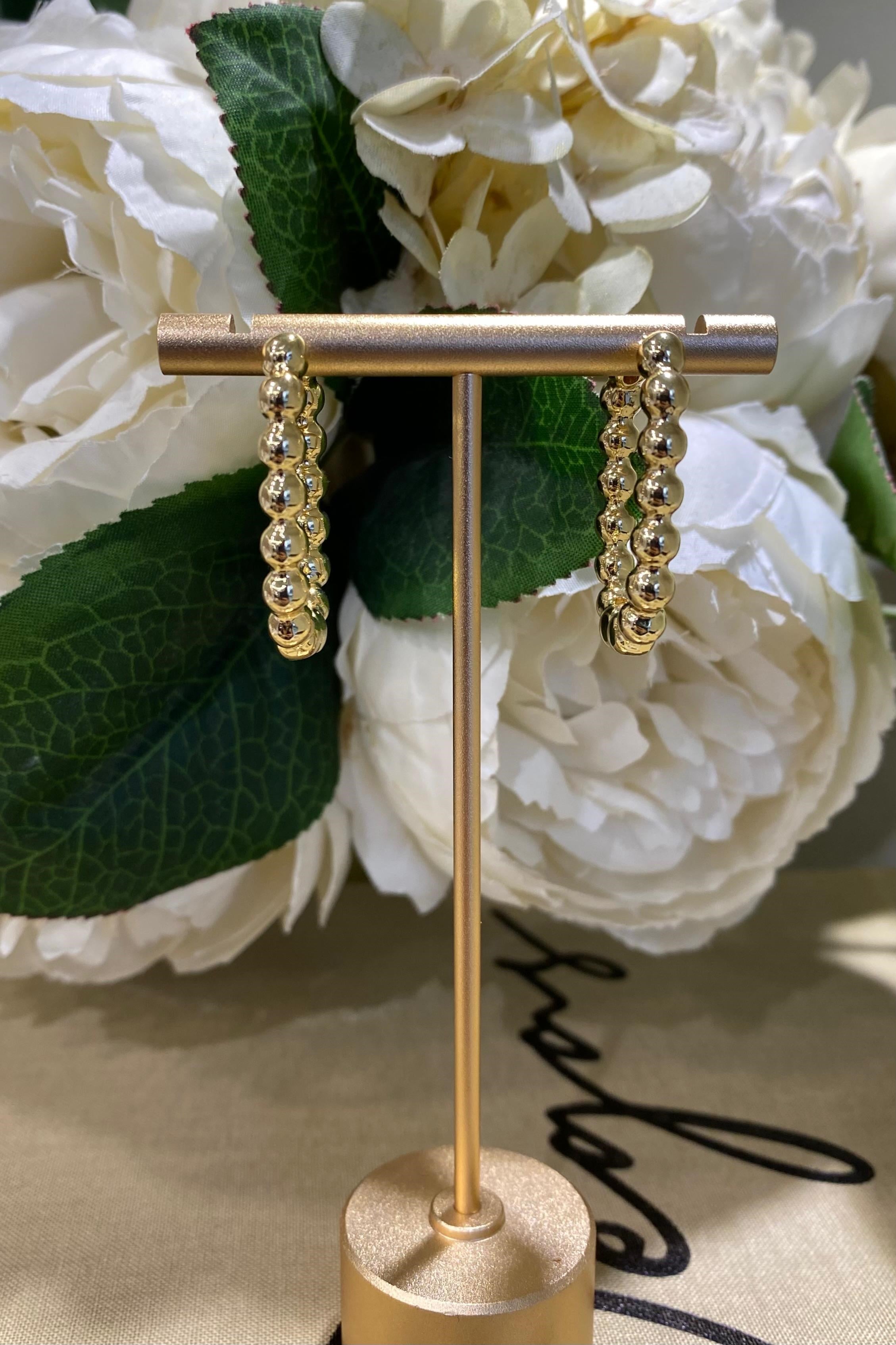 BONCUK SIRALI OVAL KÜPE 3 CM