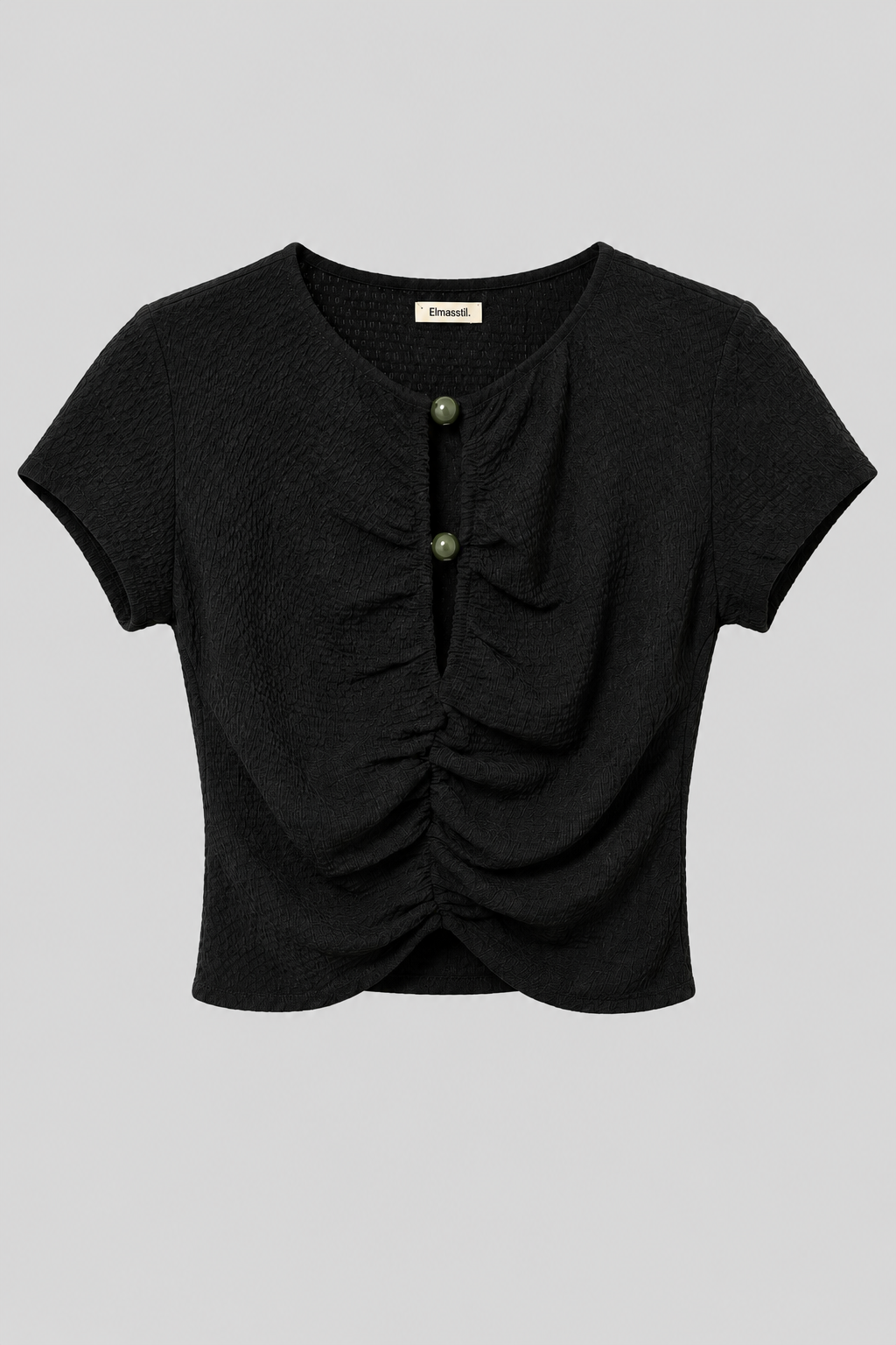 BONCUK AKSESUARLI BUBBLE CROP