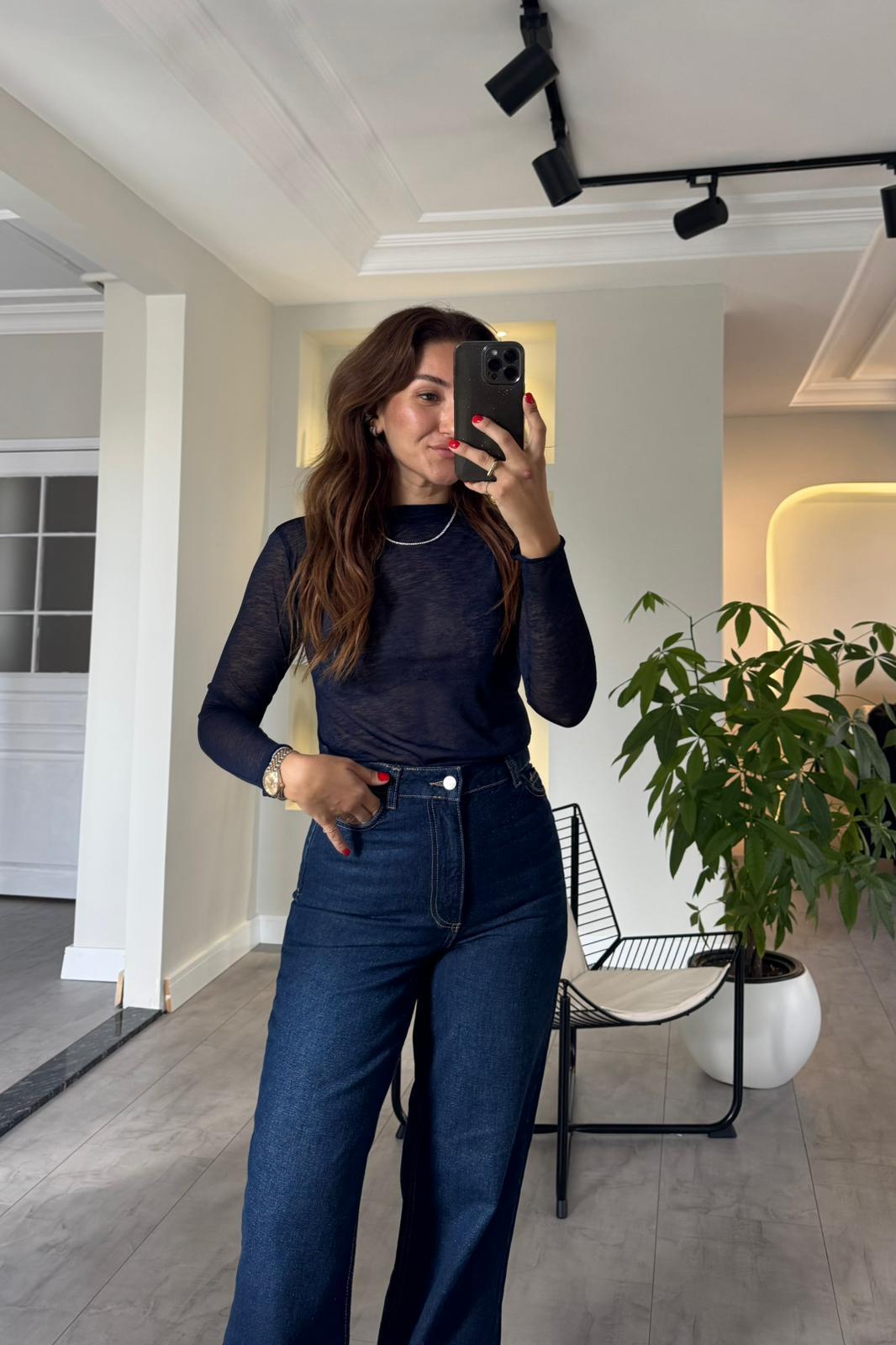 UZUN KOL TRANSPARAN BLUZ/30362