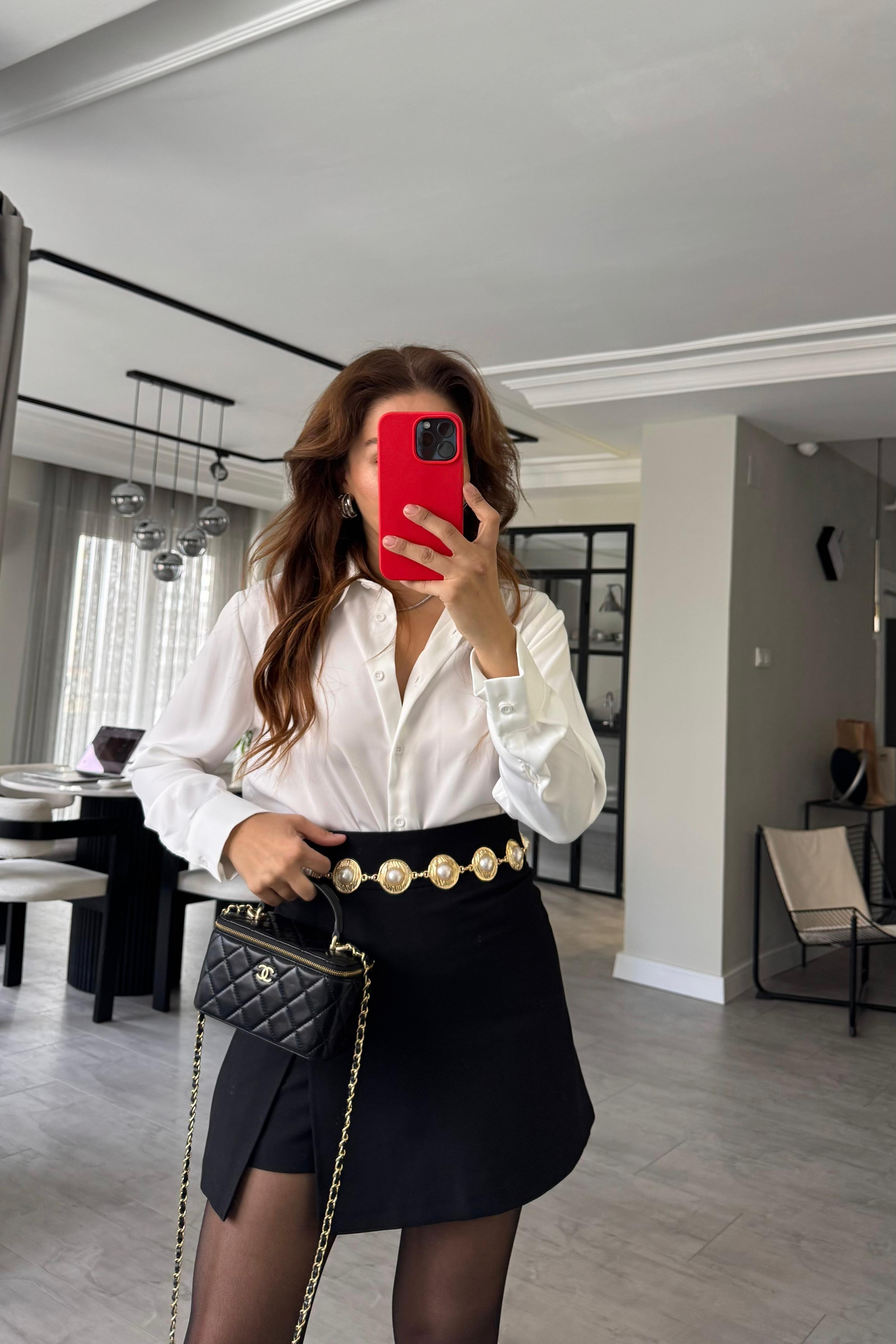 OVAL KESİM SATEN GÖMLEK/4156