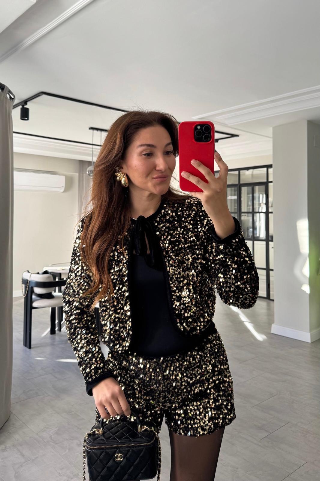 VATKALI PULLU KADİFE CROP CEKET/4038