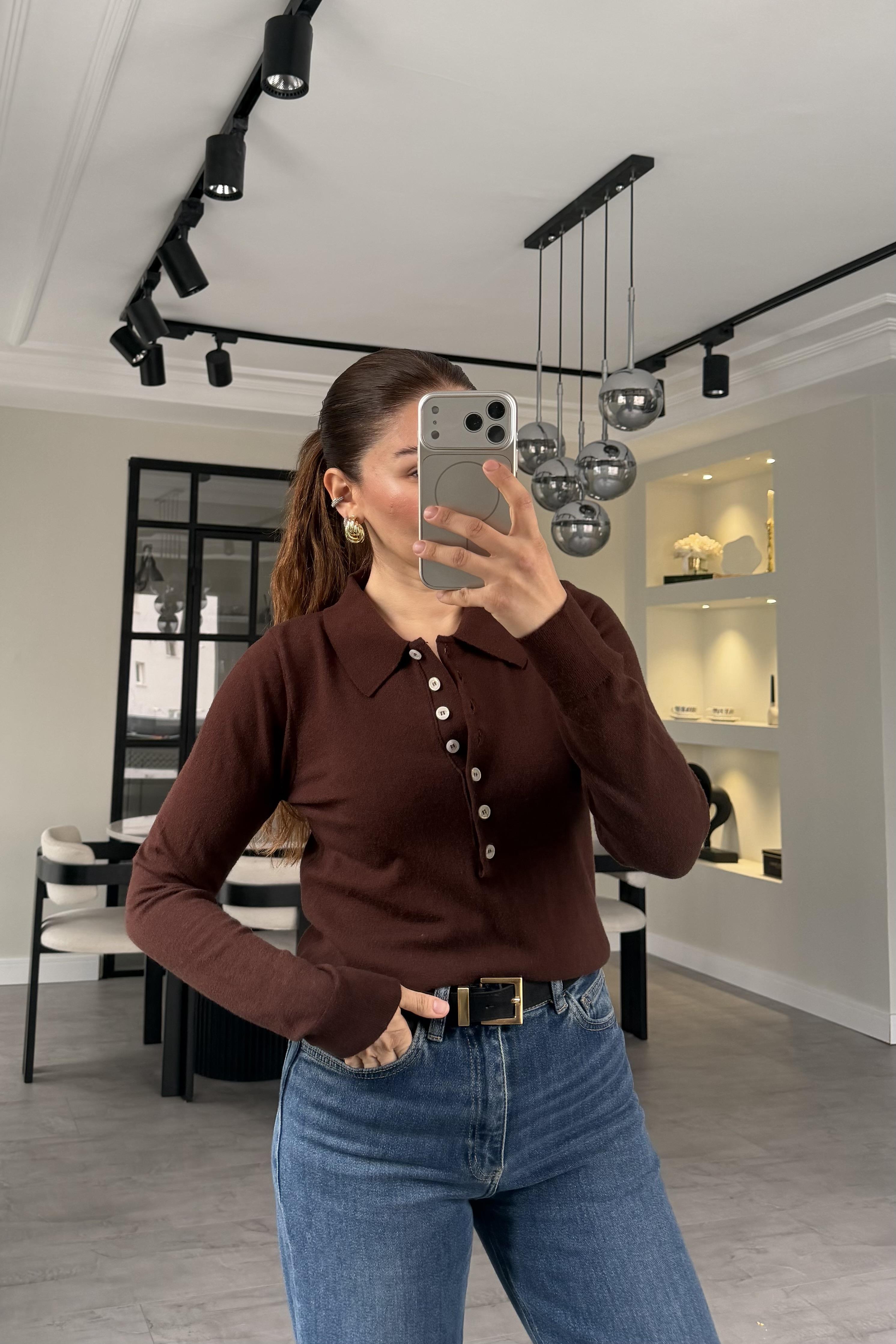 POLO YAKA DÜĞMELİ KAZAK/5065