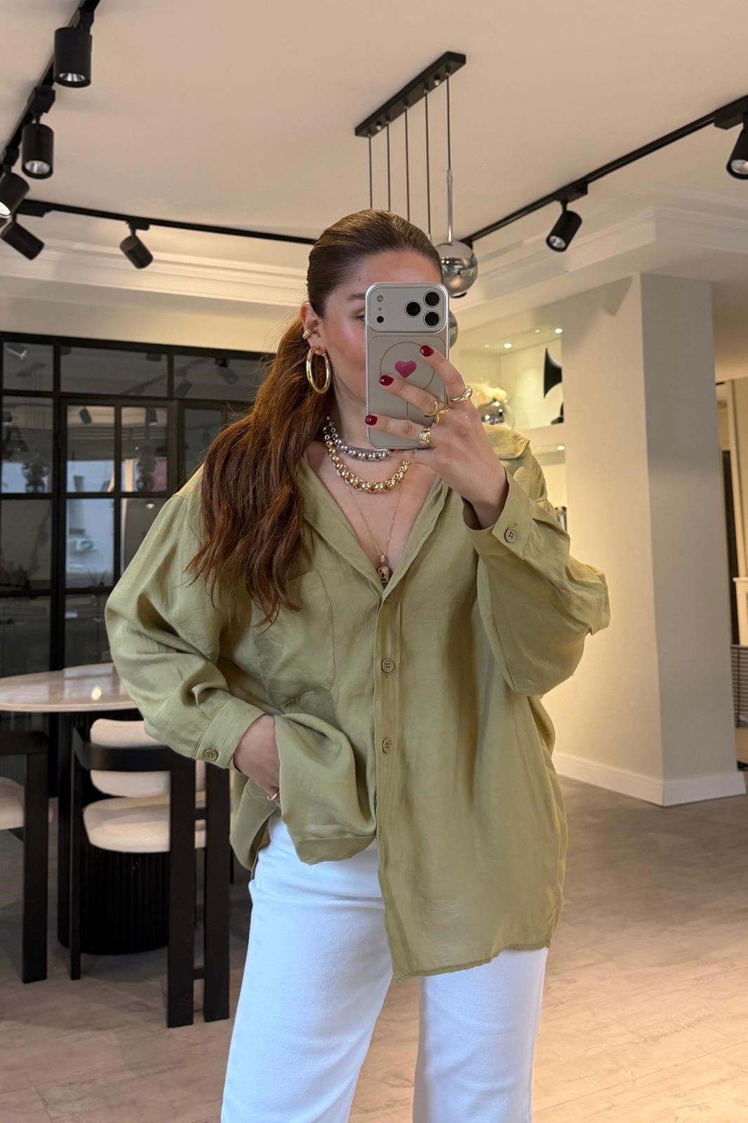 OMUZU DÜŞÜK OVERSIZE GÖMLEK/4612