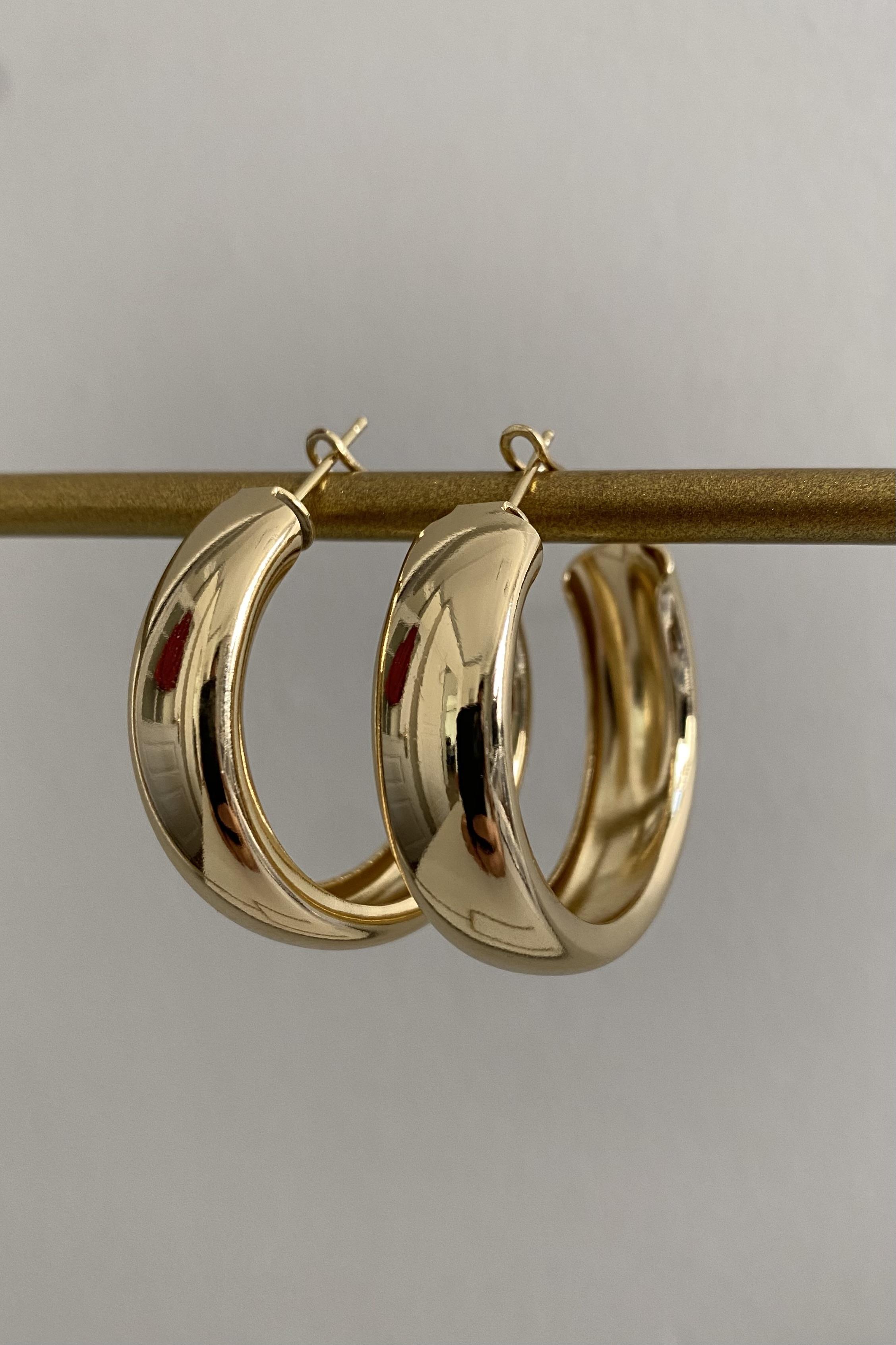 KALIN BOMBELİ HALKA KÜPE 3,5cm