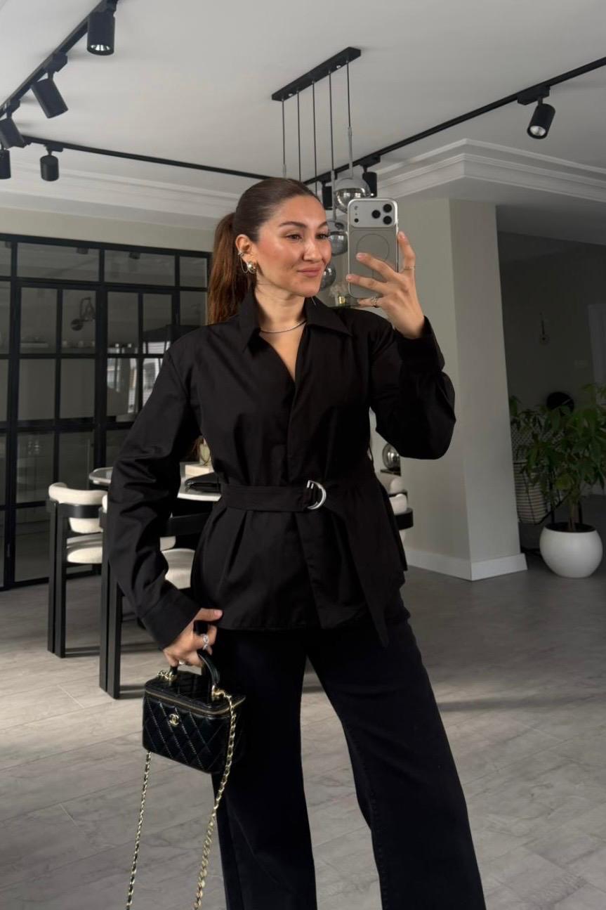 KUŞAKLI POPLİN GÖMLEK/4074