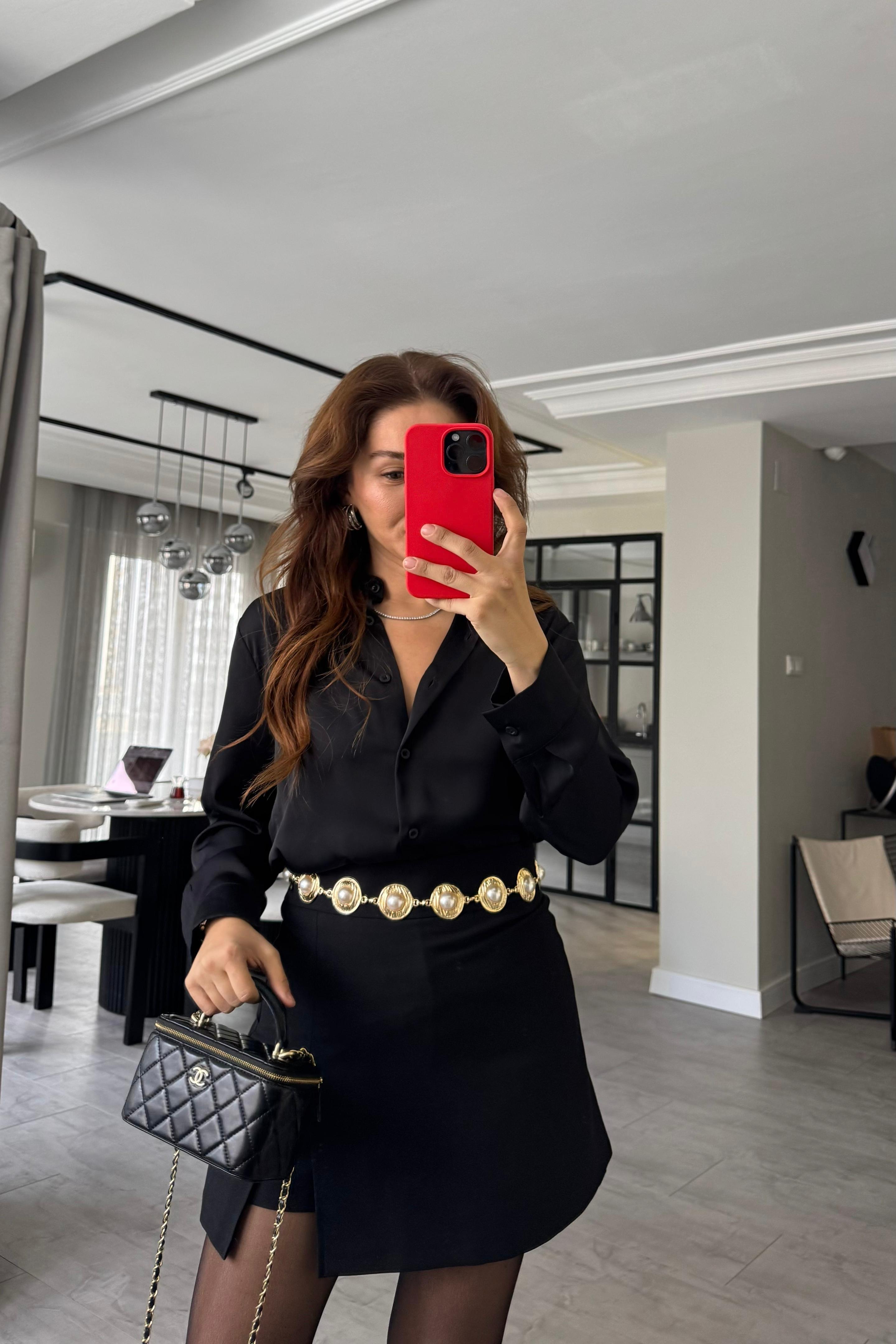 OVAL KESİM SATEN GÖMLEK/4156