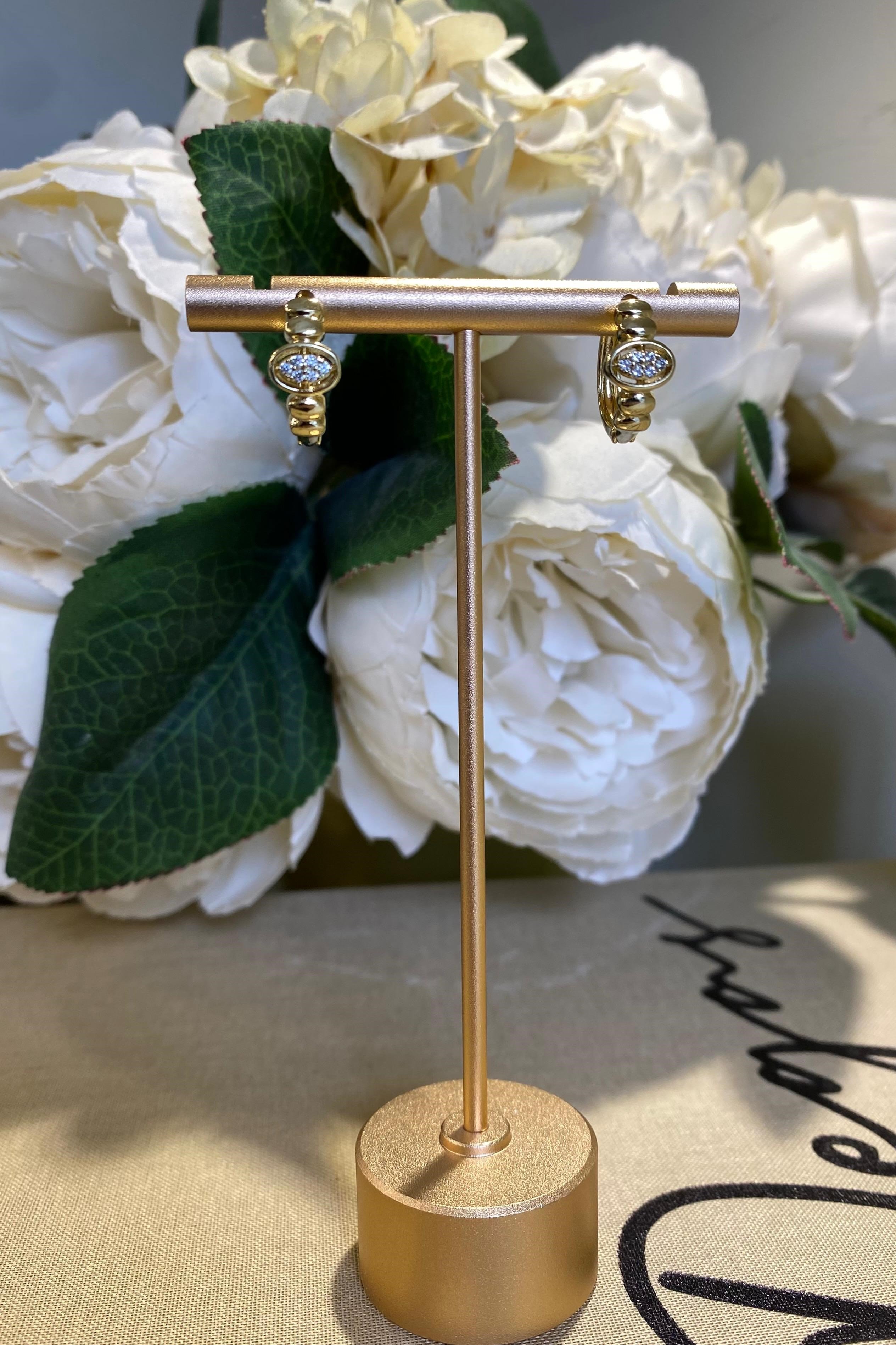 OVAL TAŞLI DÖRT BOĞUM KÜPE