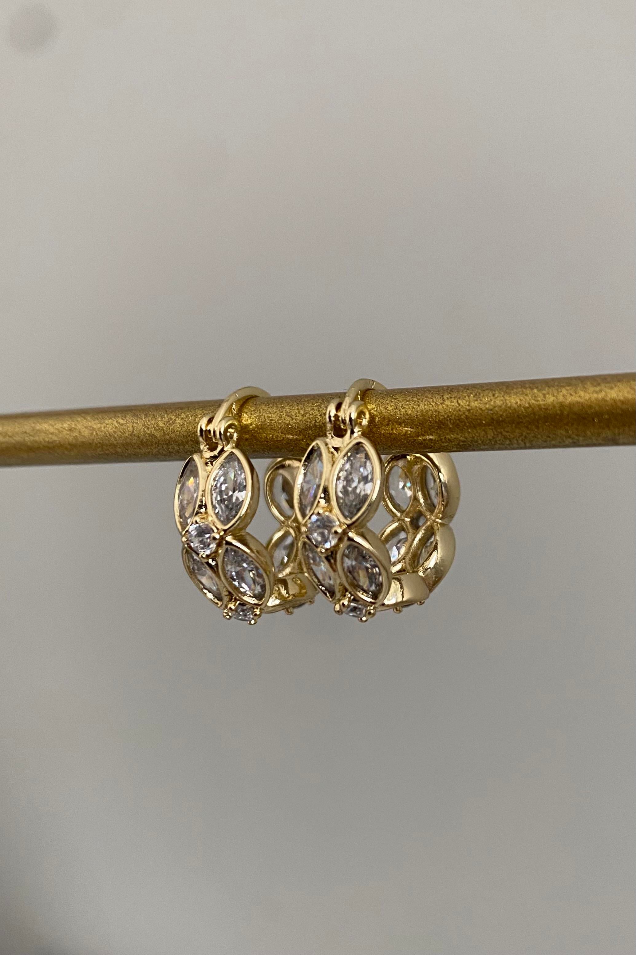 ÇİFT OVAL TAŞLI HALKA KÜPE