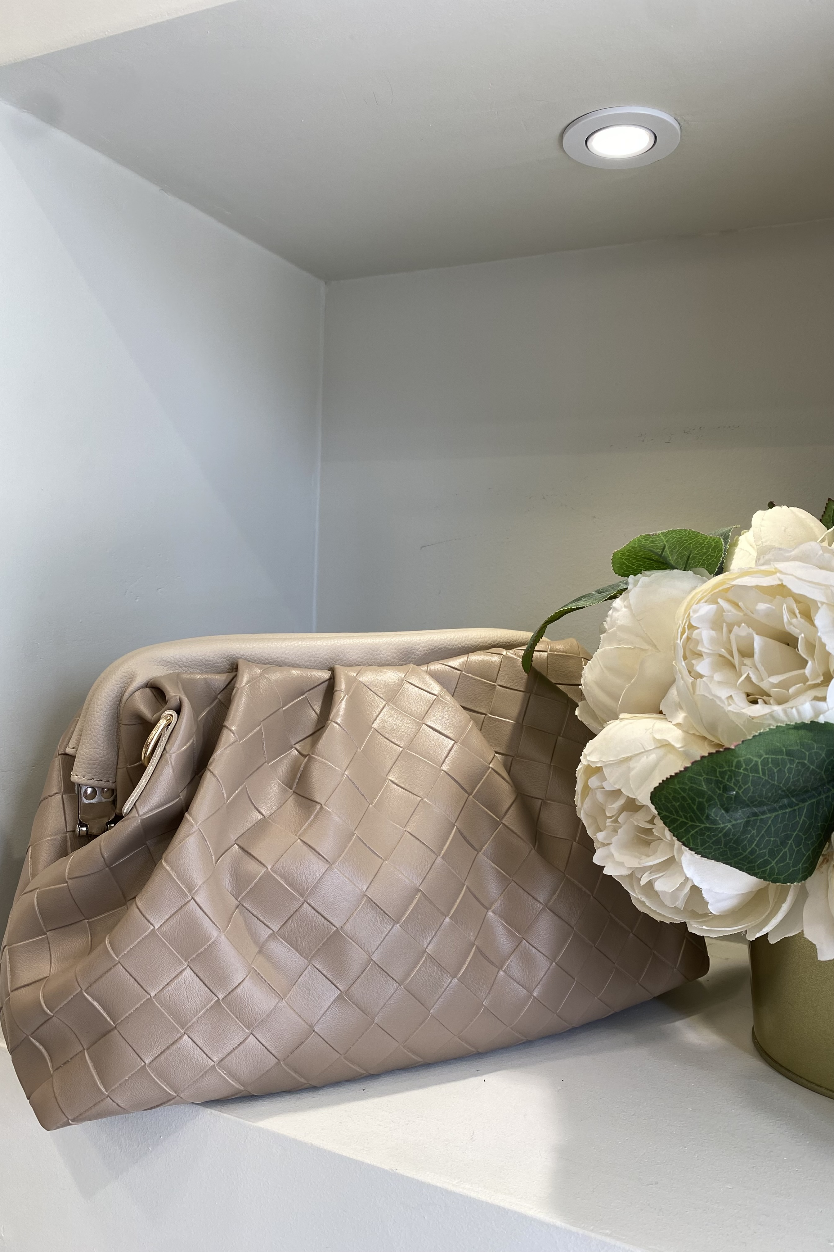 MERİ ÖRGÜ DETAYLI EL VE OMUZ ÇANTA/0508