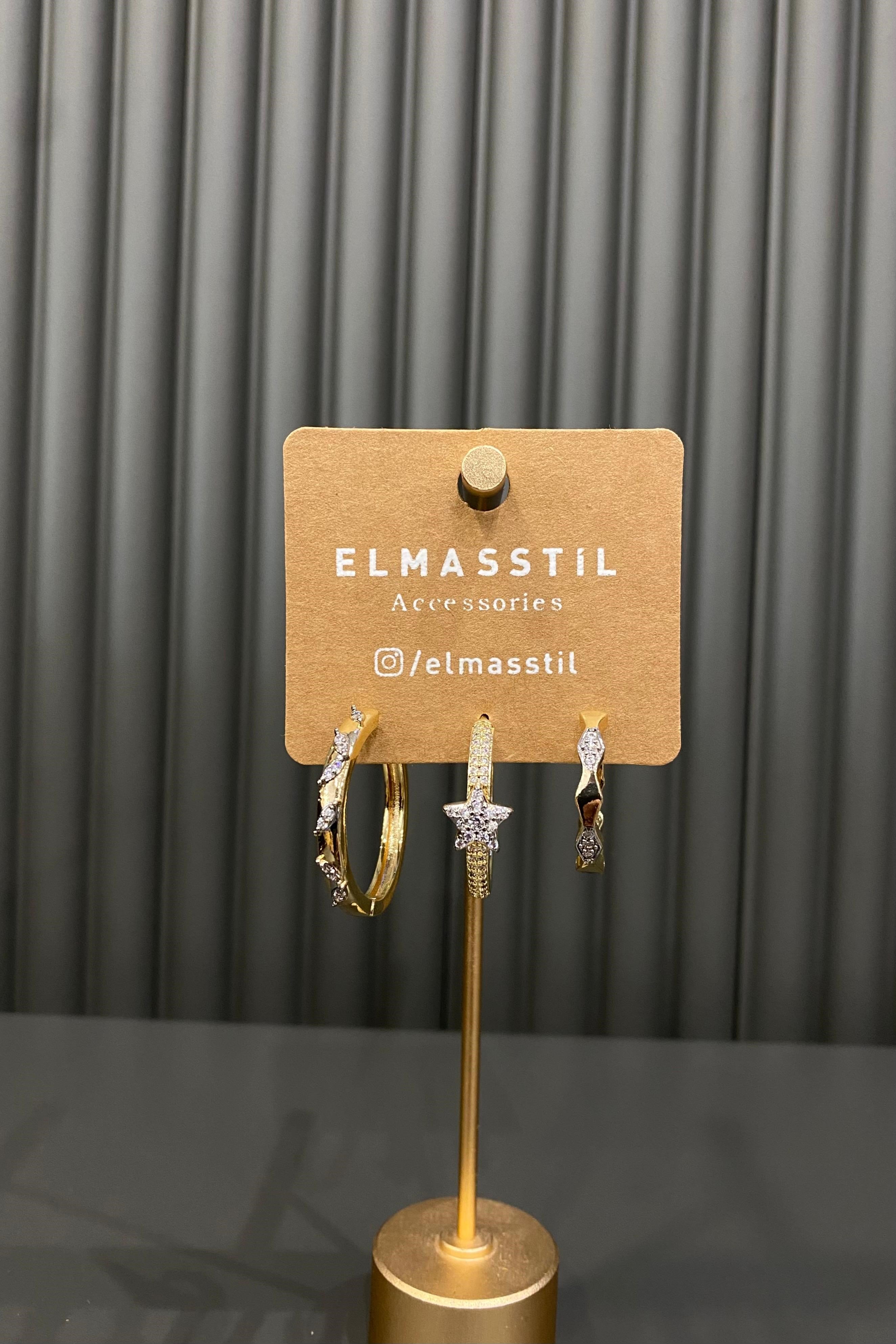 YILDIZ TAŞLI KOMBİN KÜPE