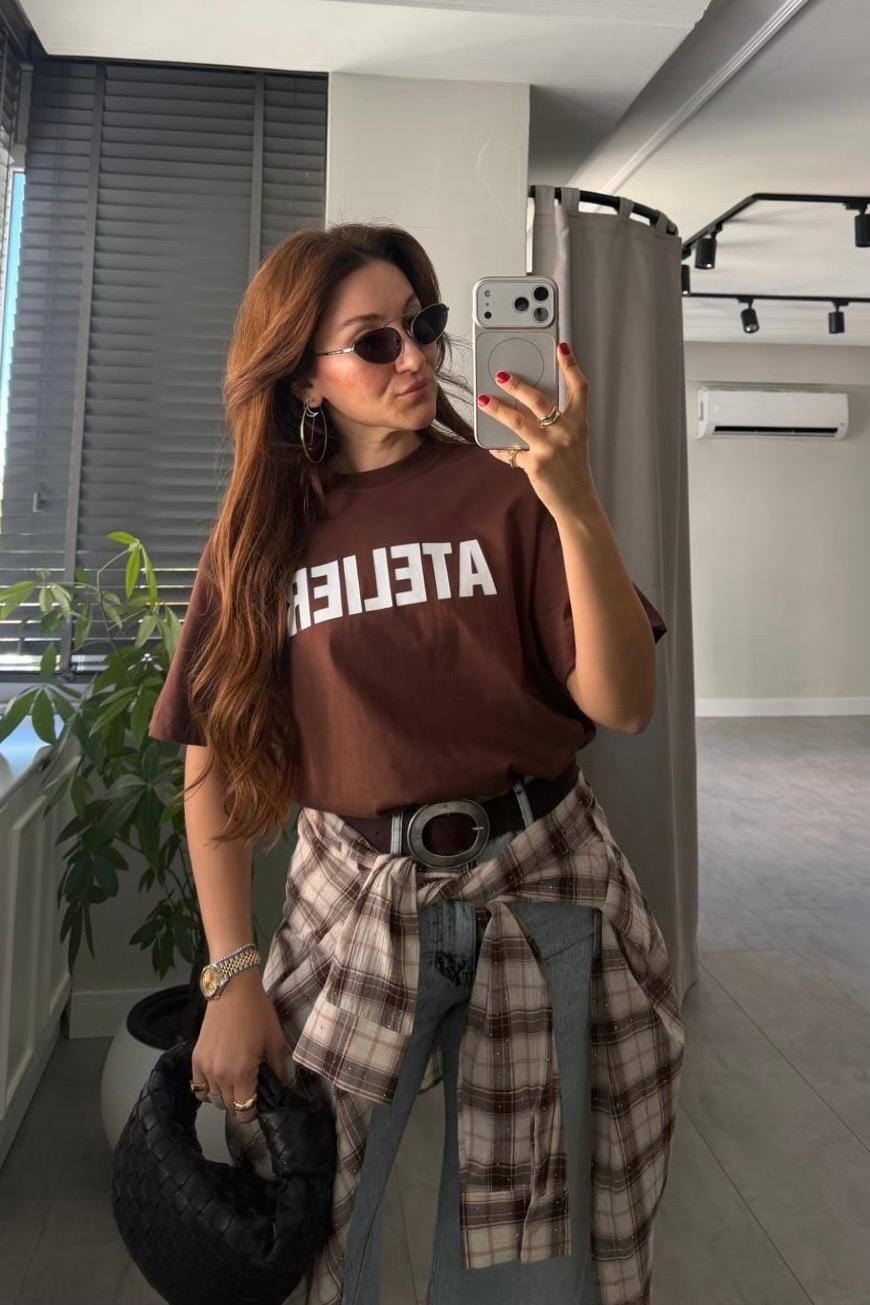 ATELİER BASKILI T-SHİRT