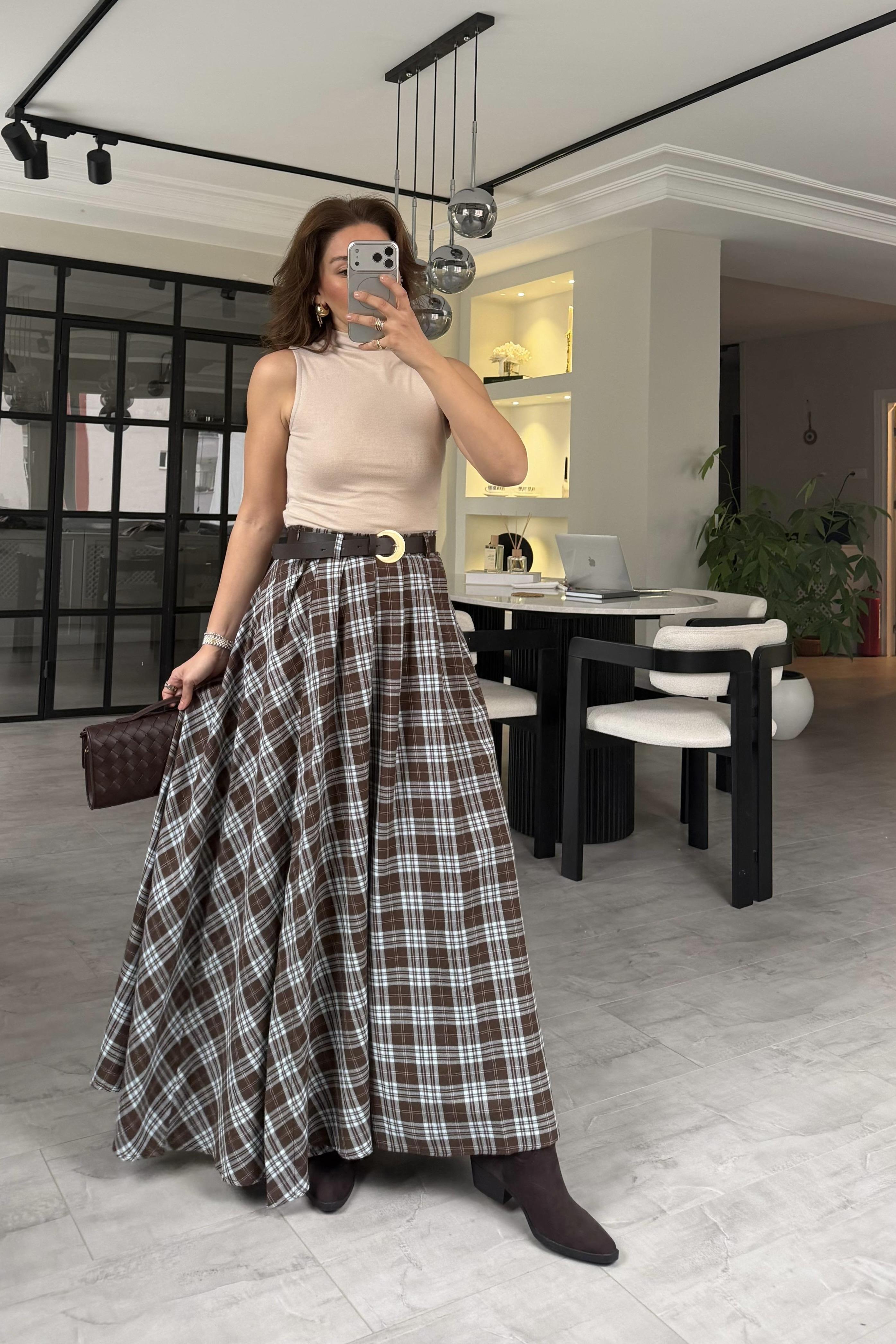 KEMERLİ EKOSELİ MAKSİ ETEK/37193