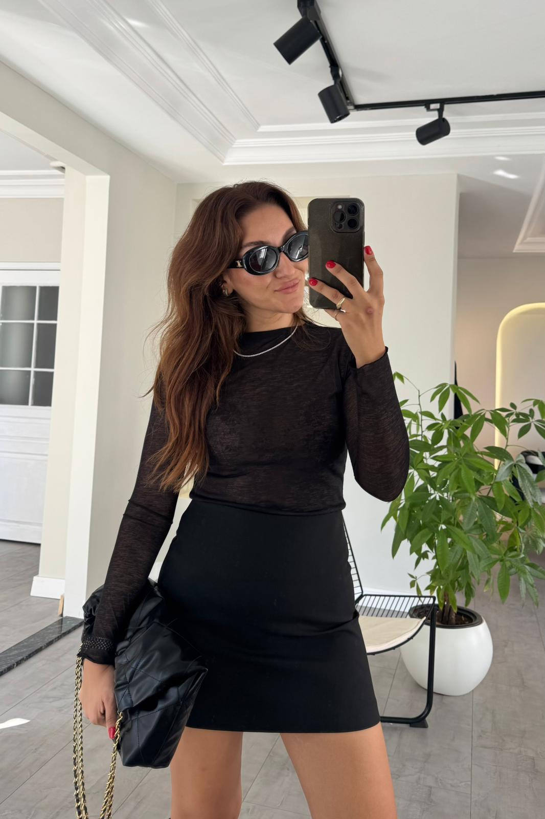 UZUN KOL TRANSPARAN BLUZ/30362