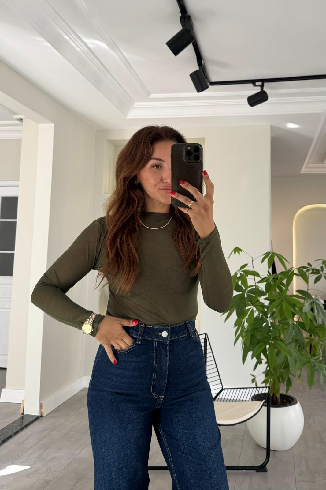 UZUN KOL TRANSPARAN BLUZ/30362