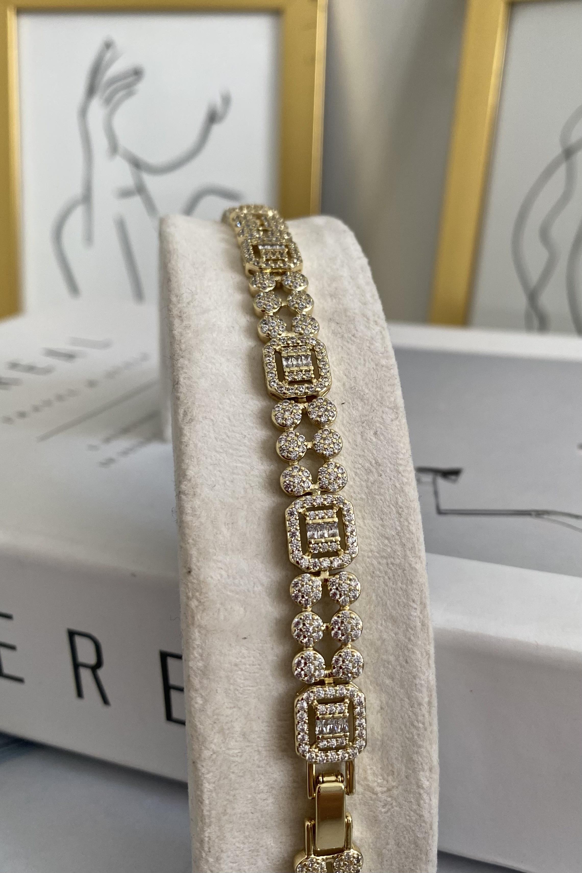 KARE BAGET ÇİFT SIRA BİLEZİK