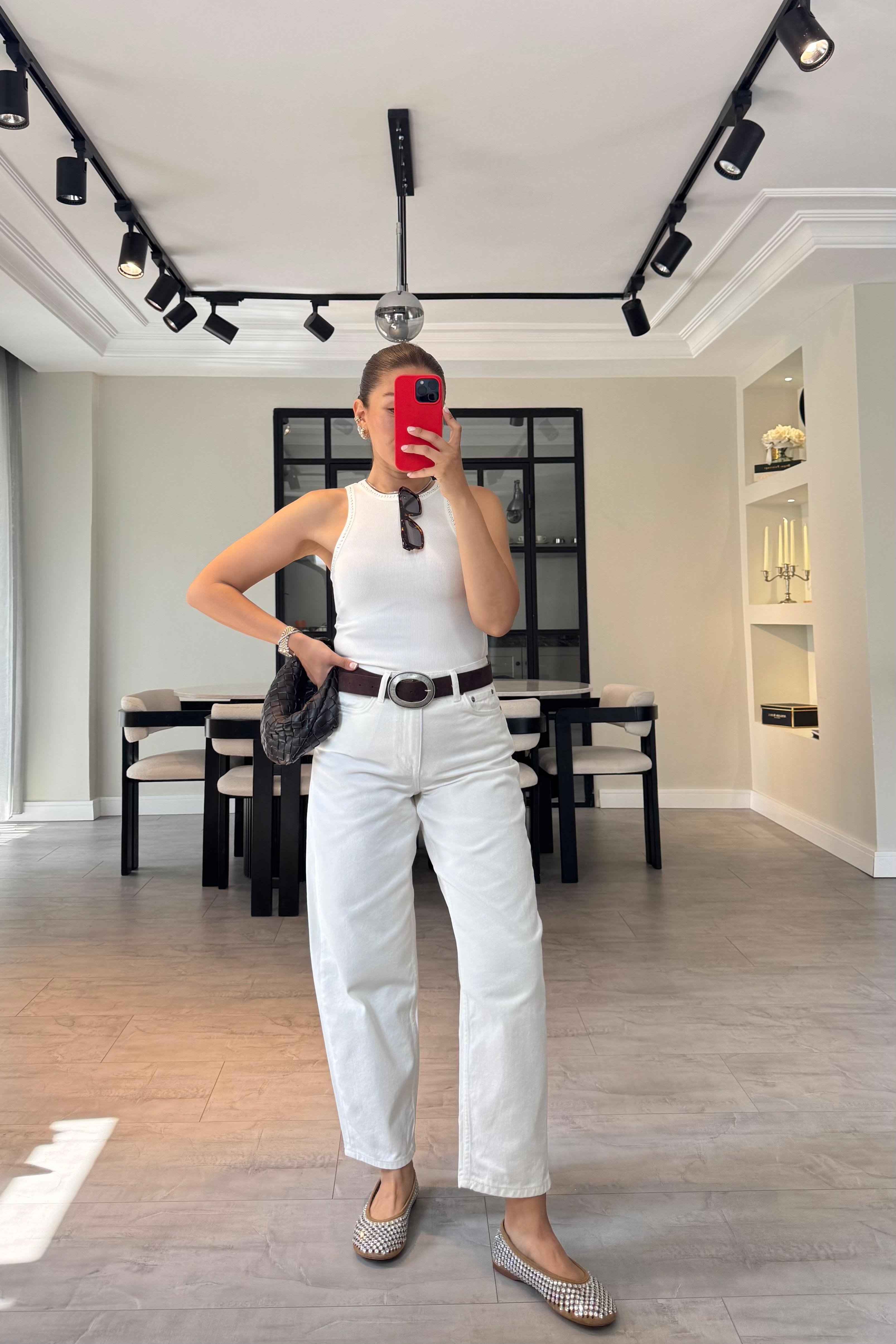 YÜKSEK BEL TAPERED JEAN